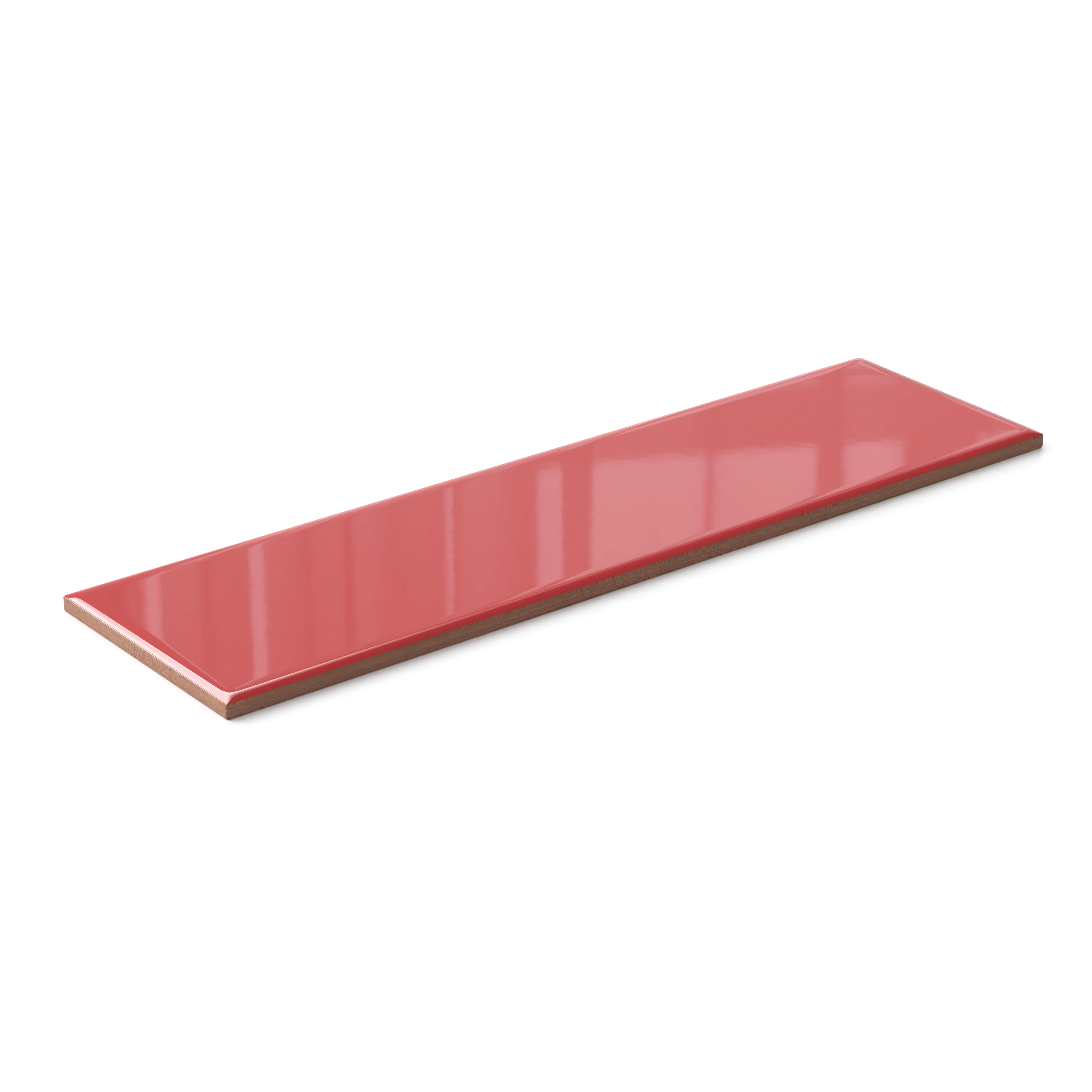 Polly 3 x 10 Glossy Ceramic Tile in Red - Image 3
