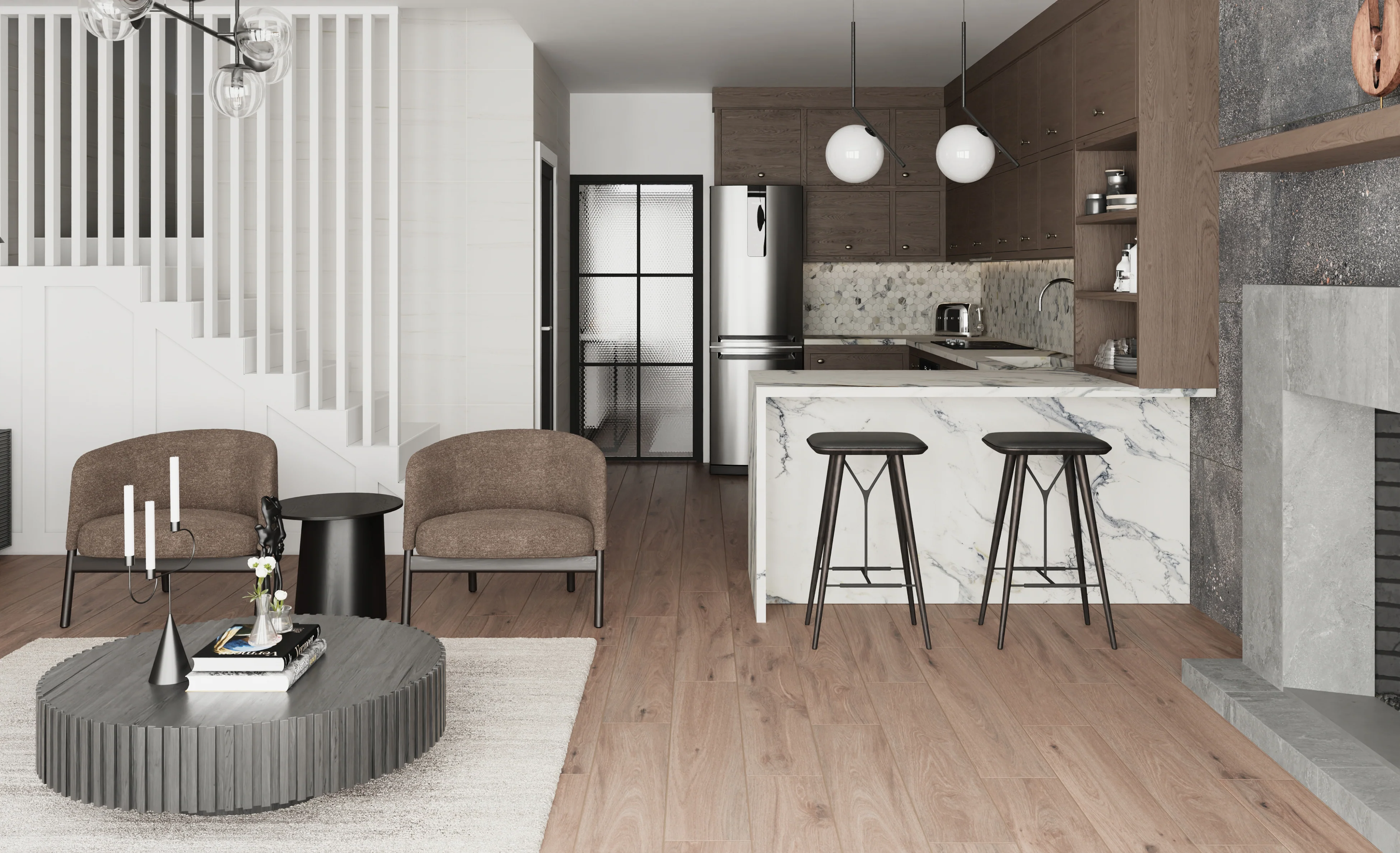 Preston 8 x 48 Matte Porcelain Tile in Chestnut - Image 3