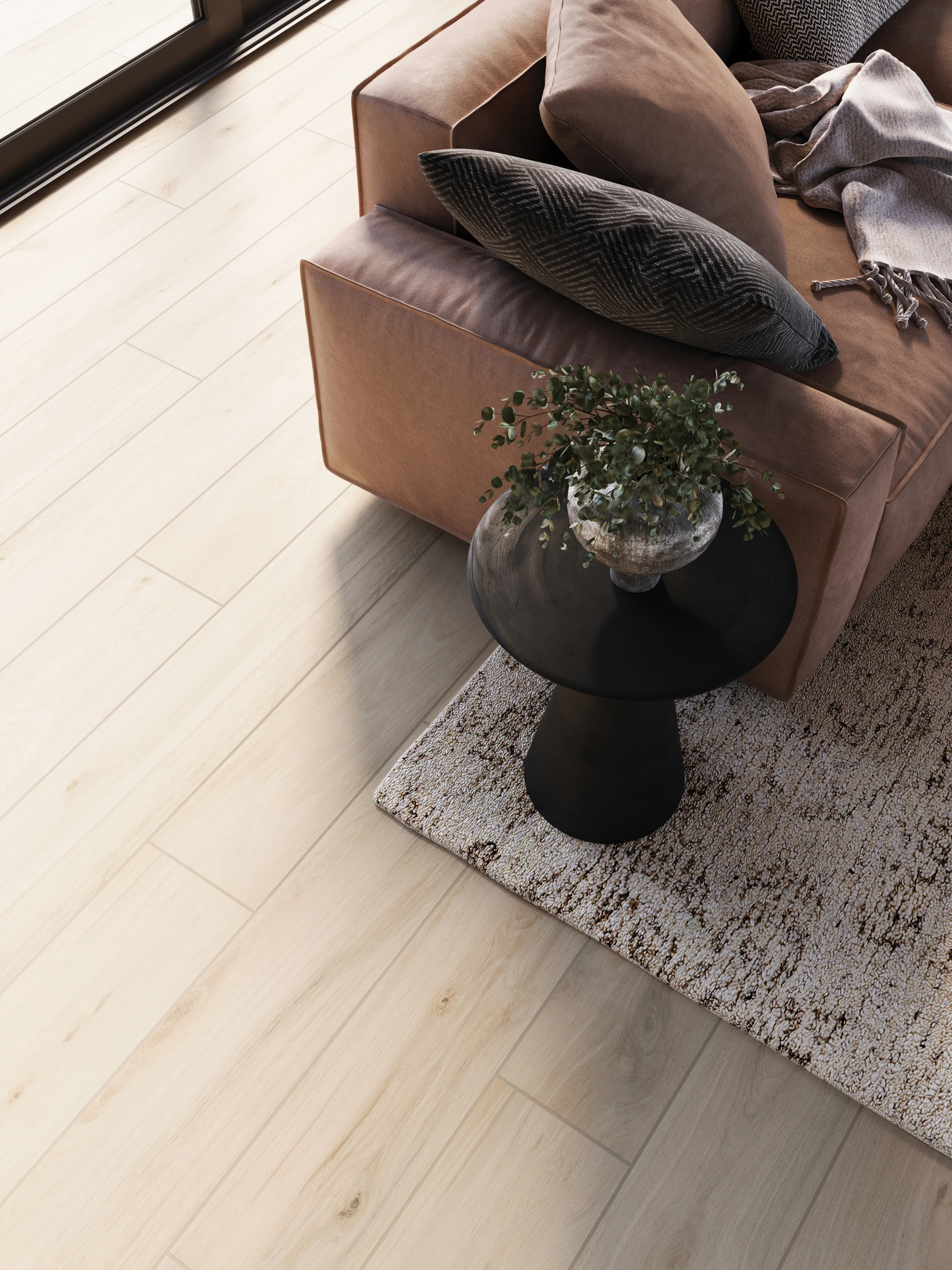 Preston 8 x 48 Matte Porcelain Tile in White Oak - Image 12