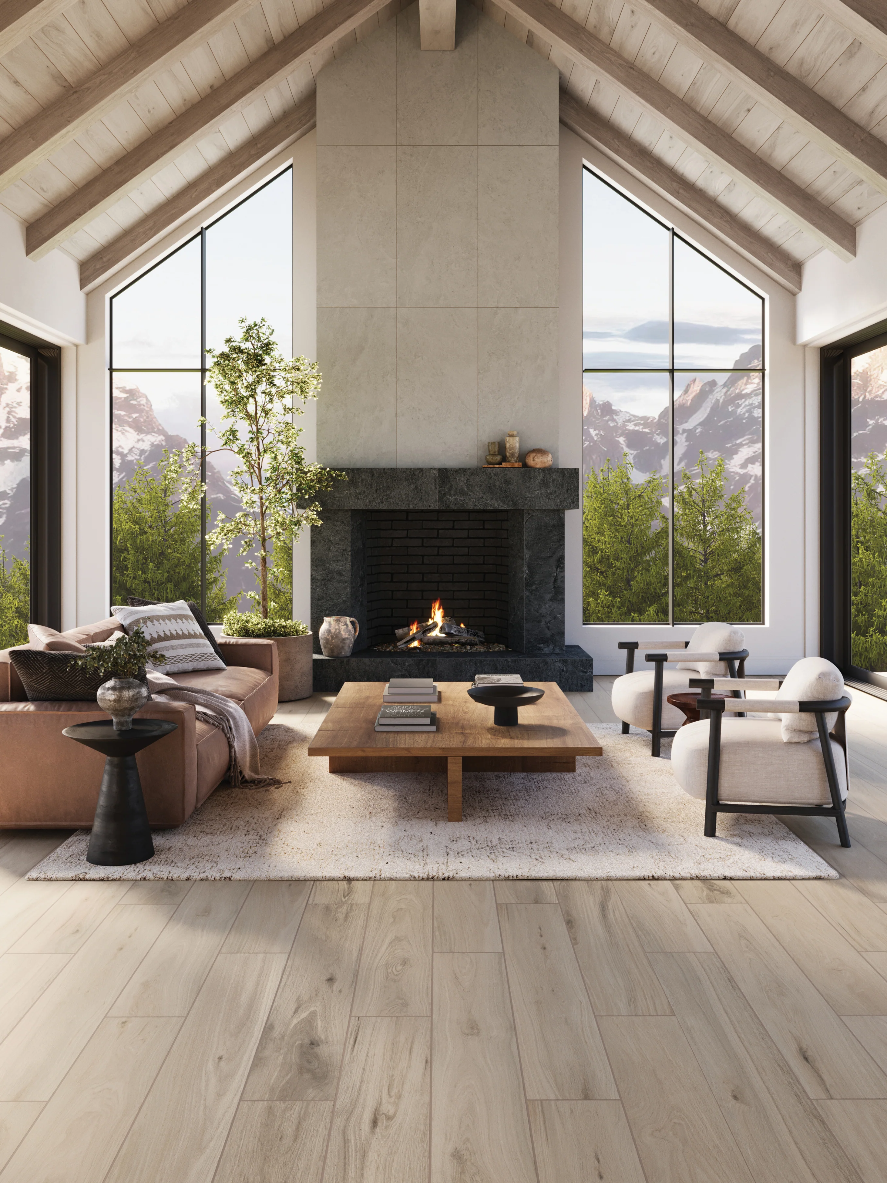 Preston 8 x 48 Matte Porcelain Tile in White Oak - Image 13