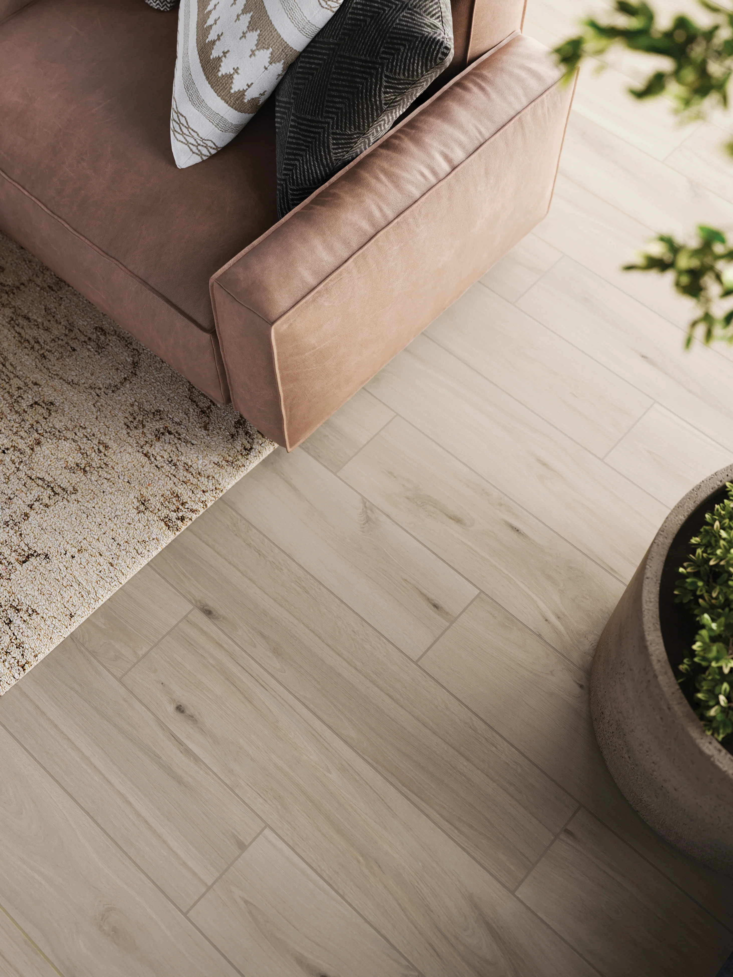 Preston 8 x 48 Matte Porcelain Tile in White Oak - Image 14