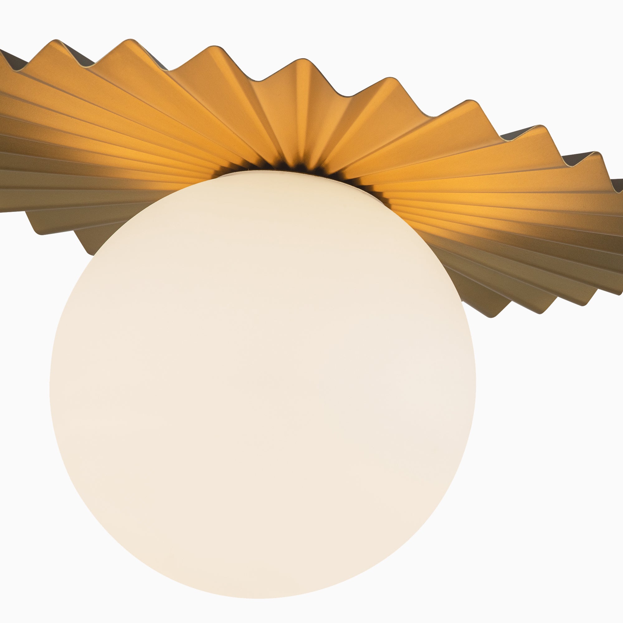 Priya 14" 1 Light Flush Mount in Brushed Gold/Opal Matte Glass - Image 6