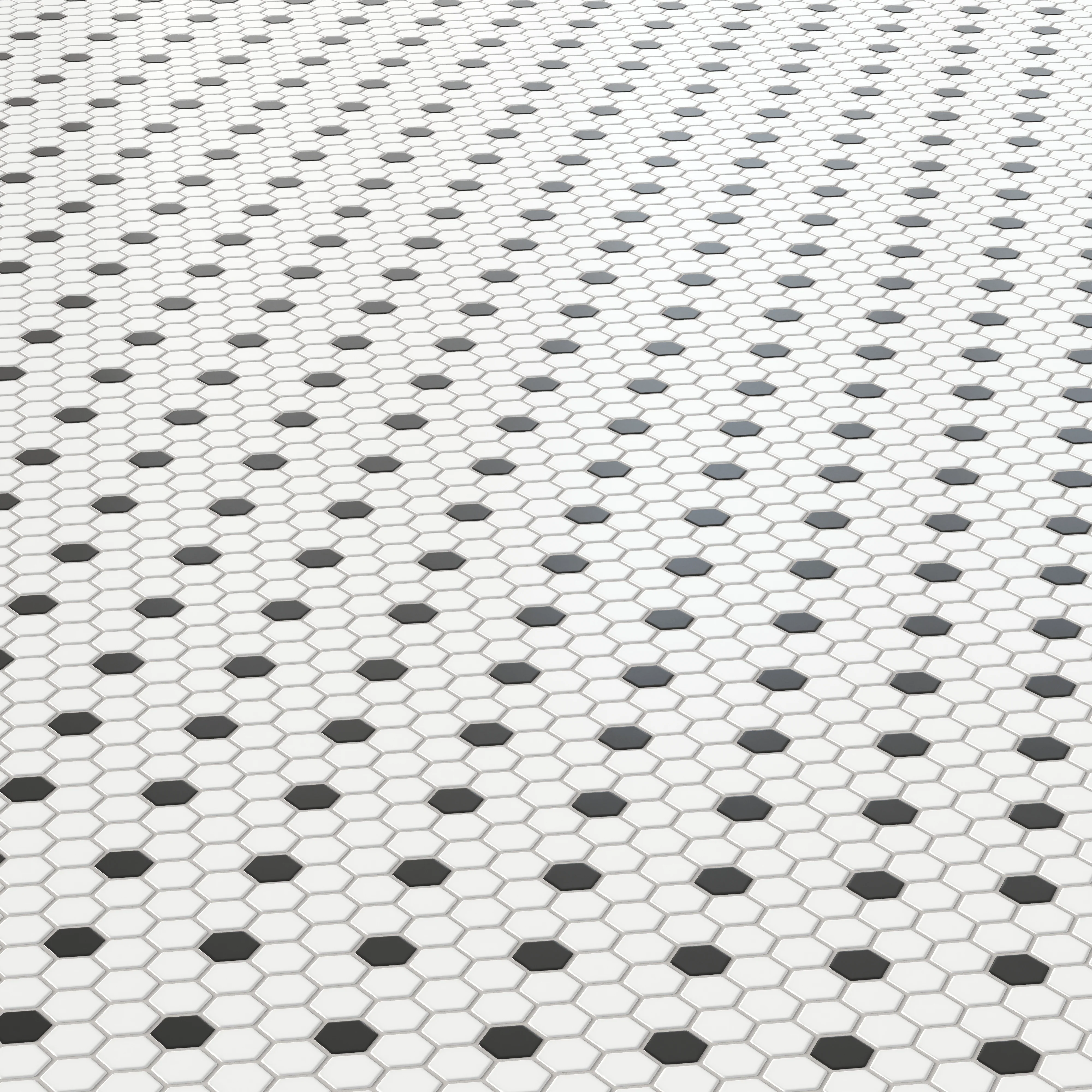 Quinn 12 x 12 Matte Porcelain 1 x 1 Hexagon Mosaic Tile in Black & White Mix - Image 4