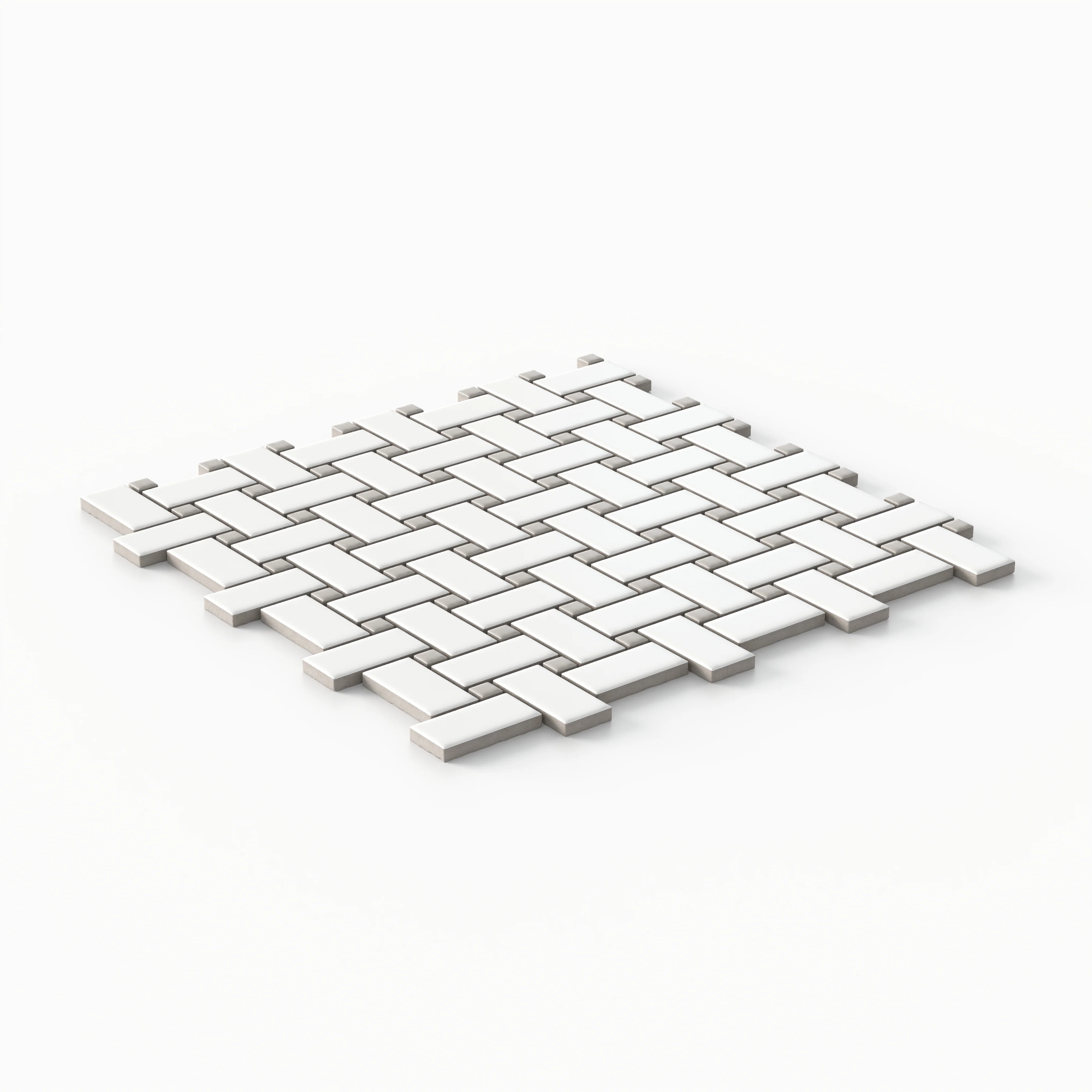 Quinn 12 x 12 Matte Porcelain Basket Weave Mosaic Tile in Grey & White Mix - Image 2