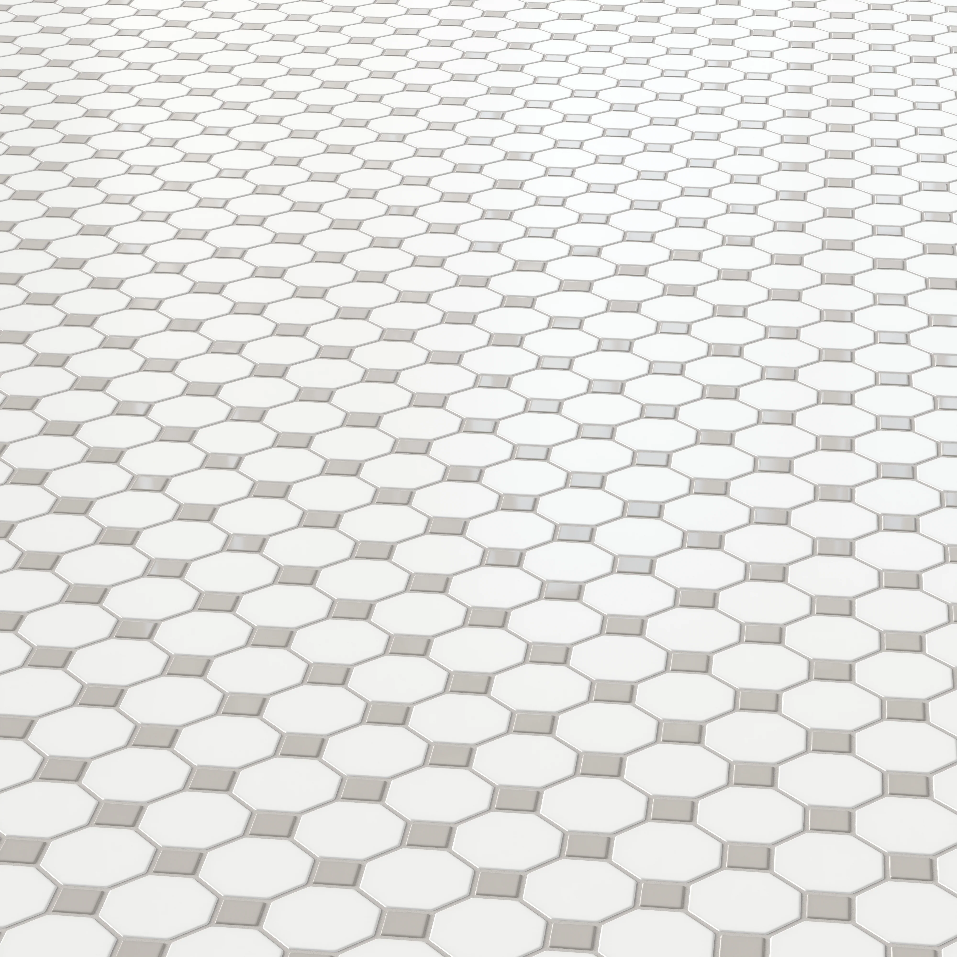 Quinn 12 x 12 Matte Porcelain Octagon Mosaic Tile in Grey & White Mix - Image 4