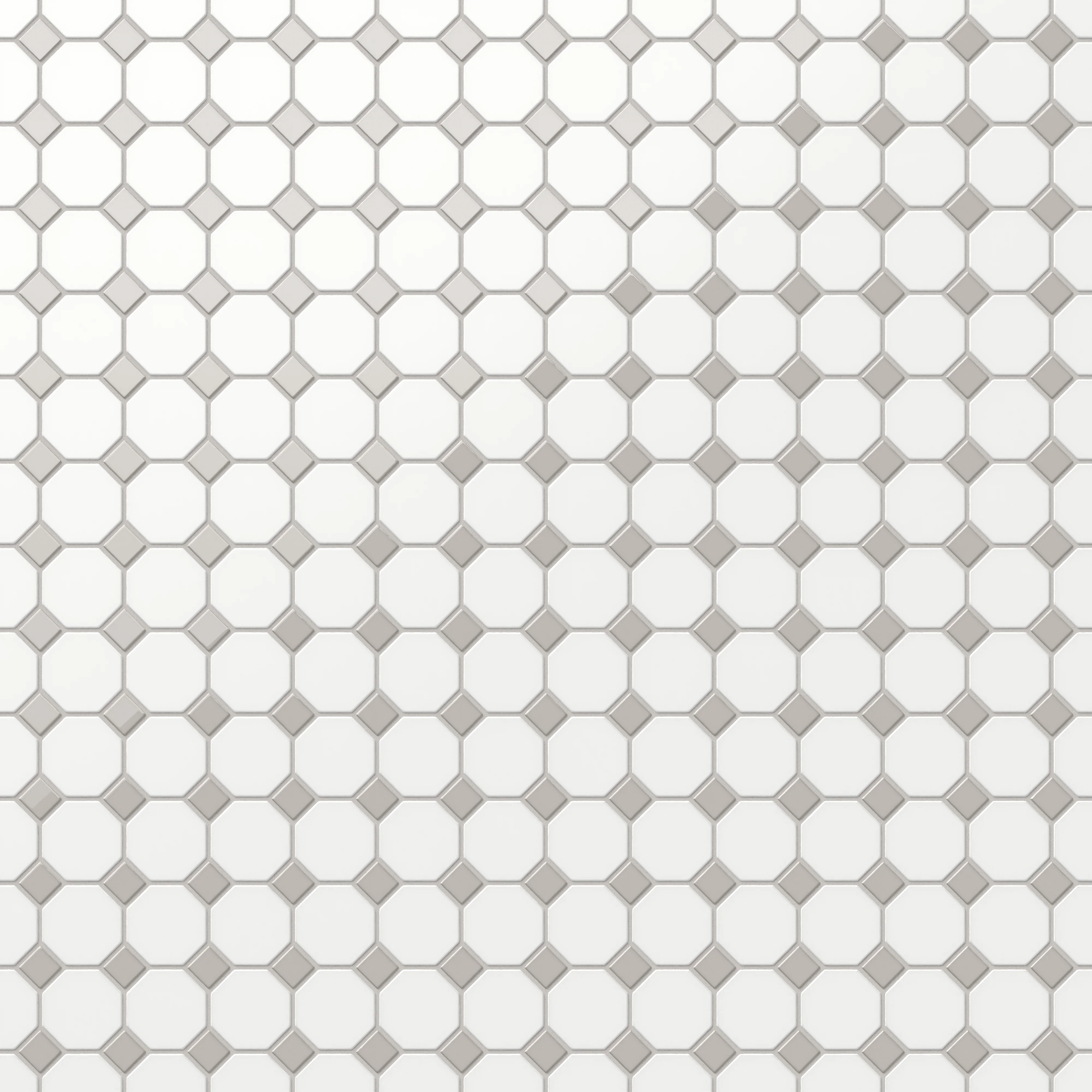 Quinn 12 x 12 Matte Porcelain Octagon Mosaic Tile in Grey & White Mix - Image 5