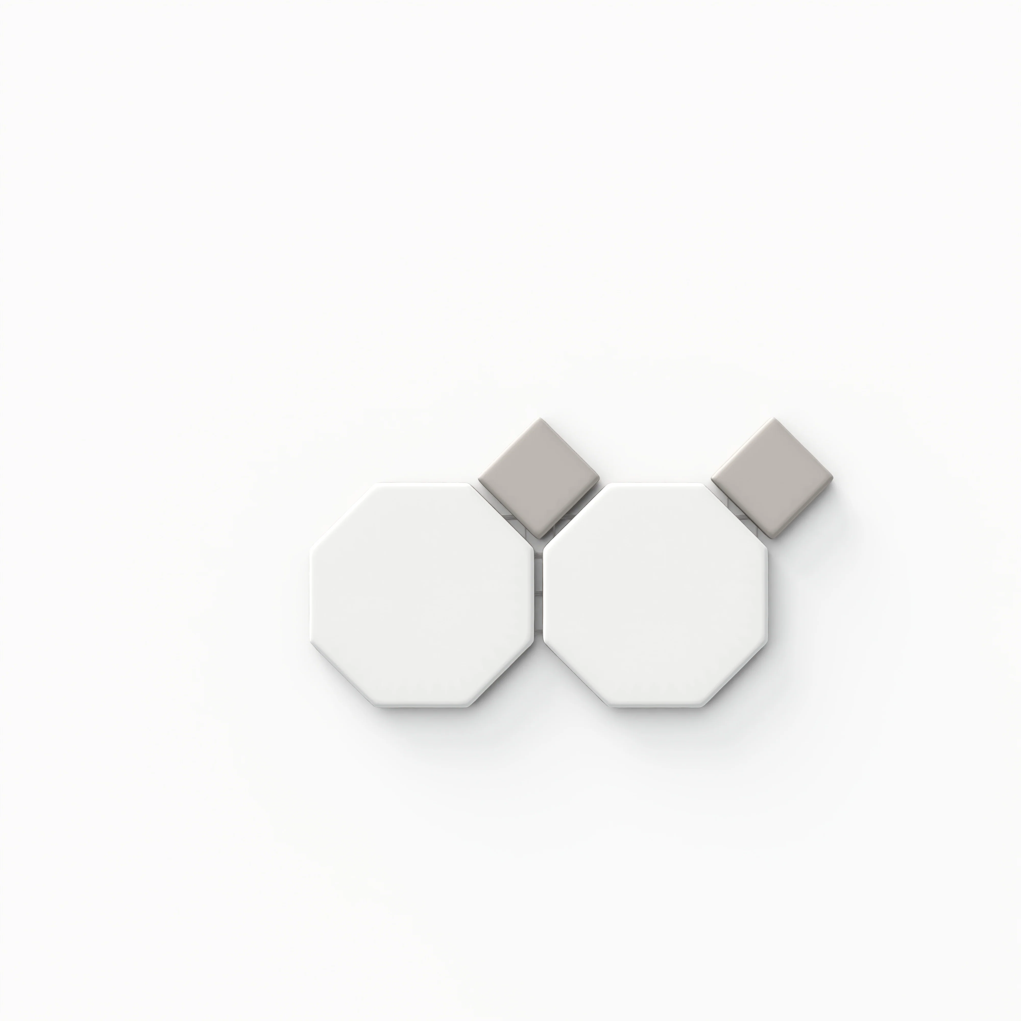 Quinn 6 x 4 Matte Octagon Mosaic in Grey & White Sample
