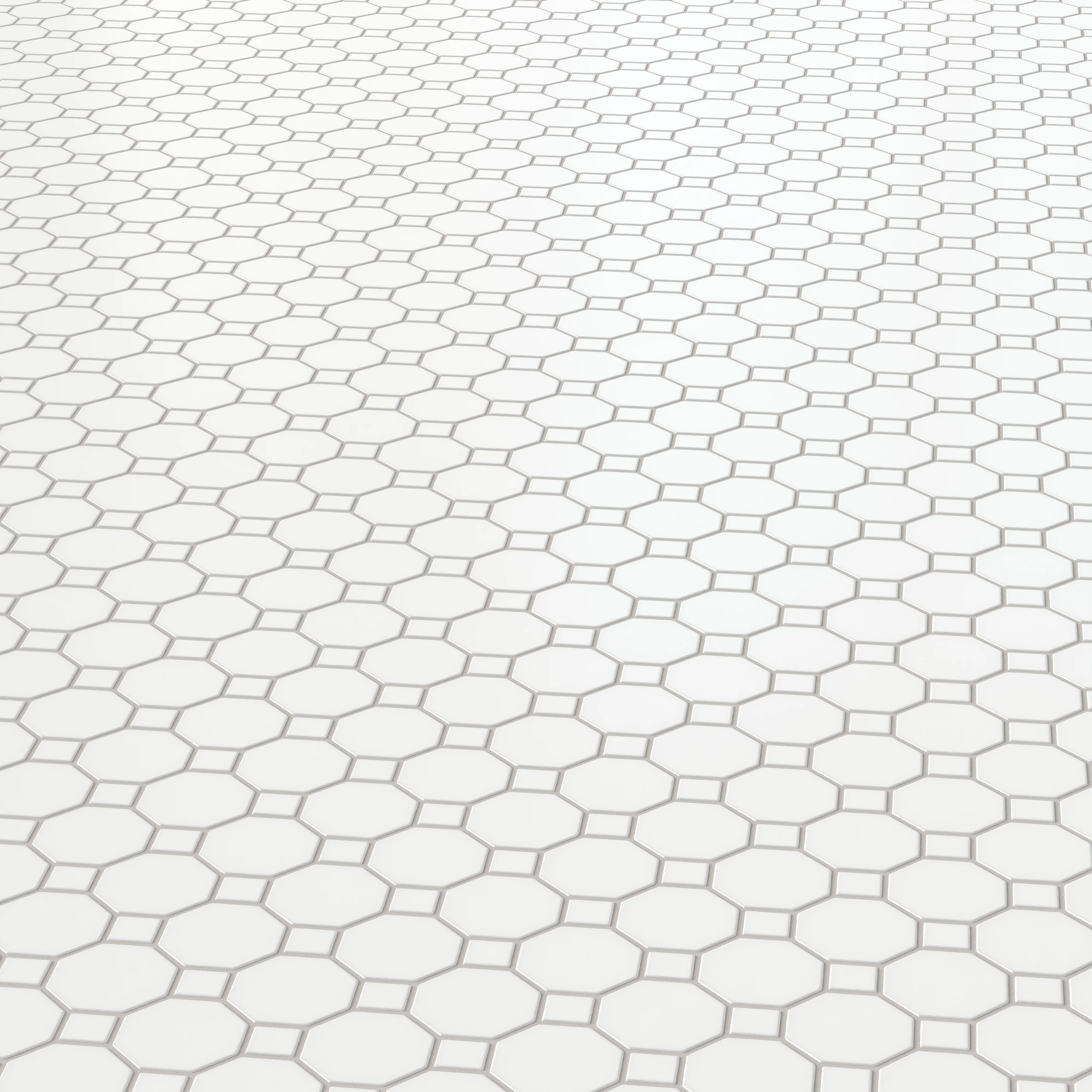 Quinn 12 x 12 Matte Porcelain Octagon Mosaic Tile in White - Image 4