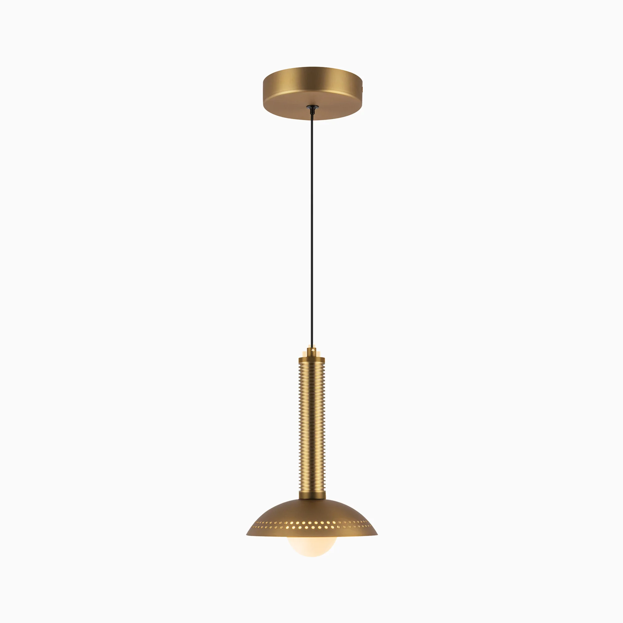 Raina 9" LED Pendant in Brushed Gold/Opal Glass - Image 3