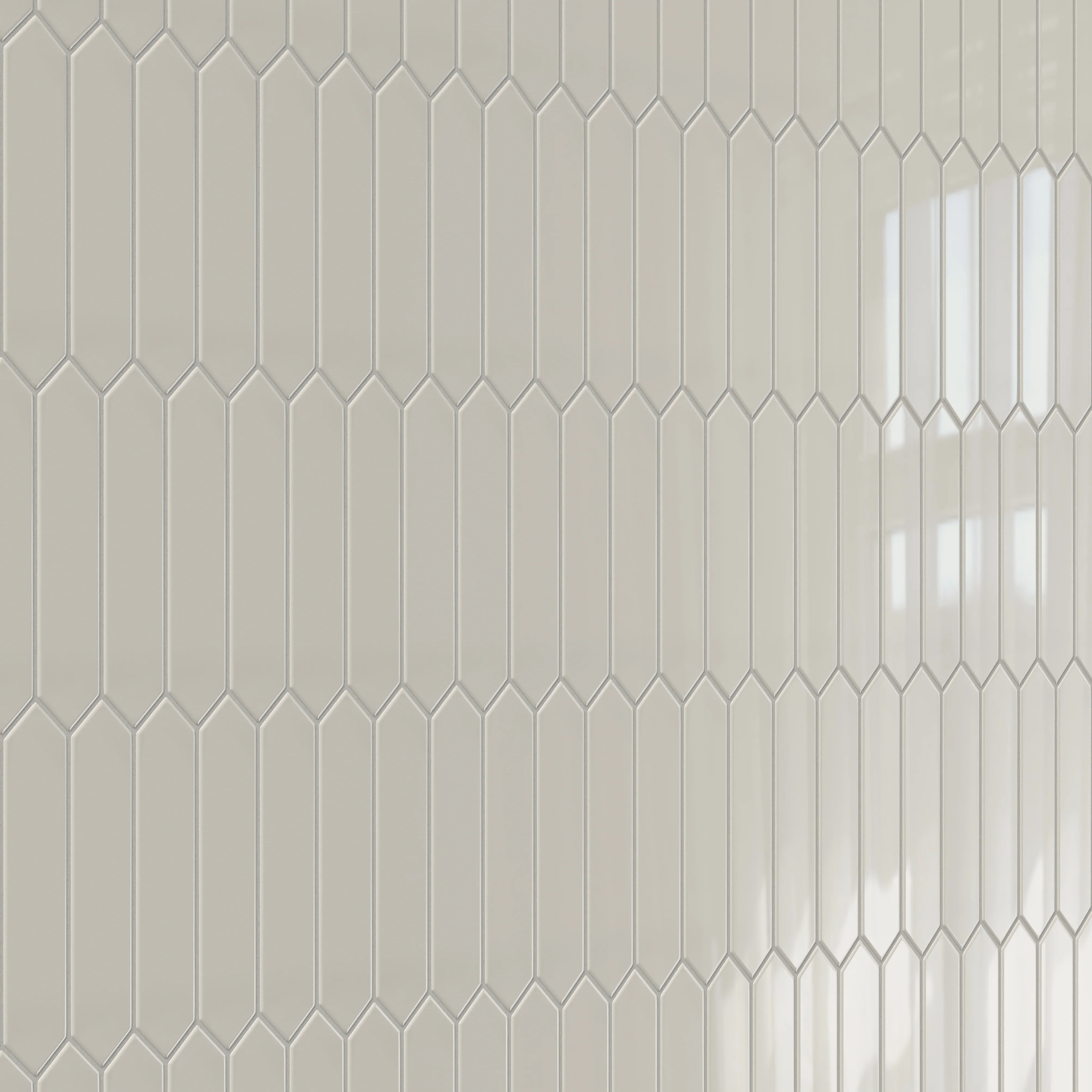Reagan 2 x 10 Glossy Ceramic Picket Tile in Gris - Image 4
