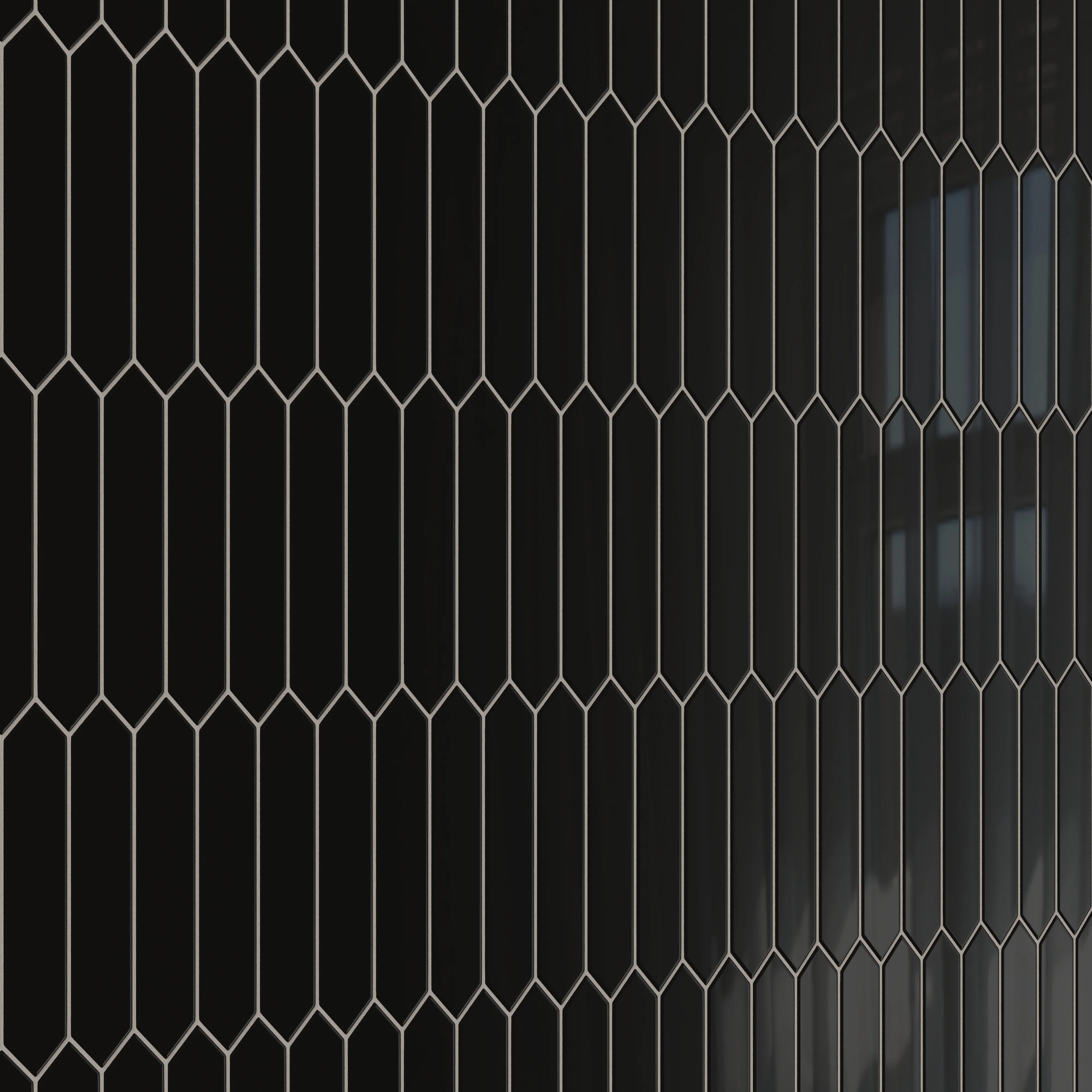 Reagan 2 x 10 Glossy Ceramic Picket Tile in Midnight - Image 4