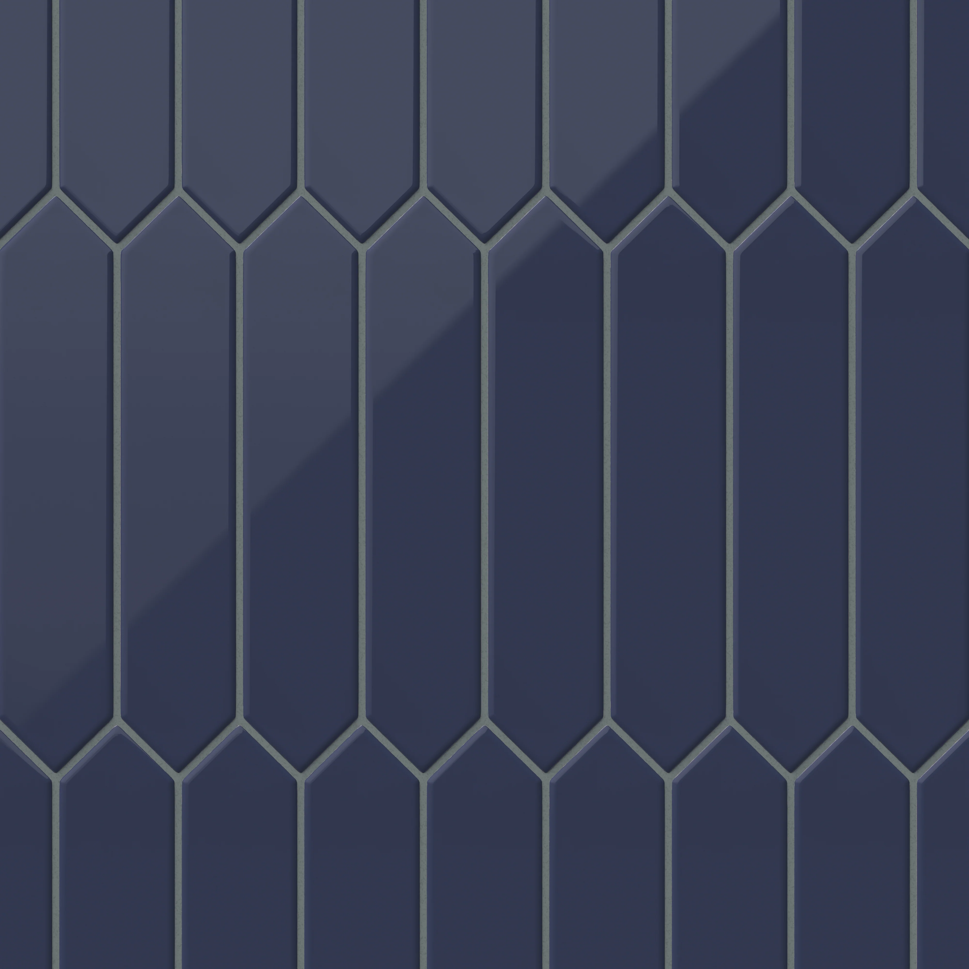 Reagan 2 x 10 Glossy Ceramic Picket Tile in Navy