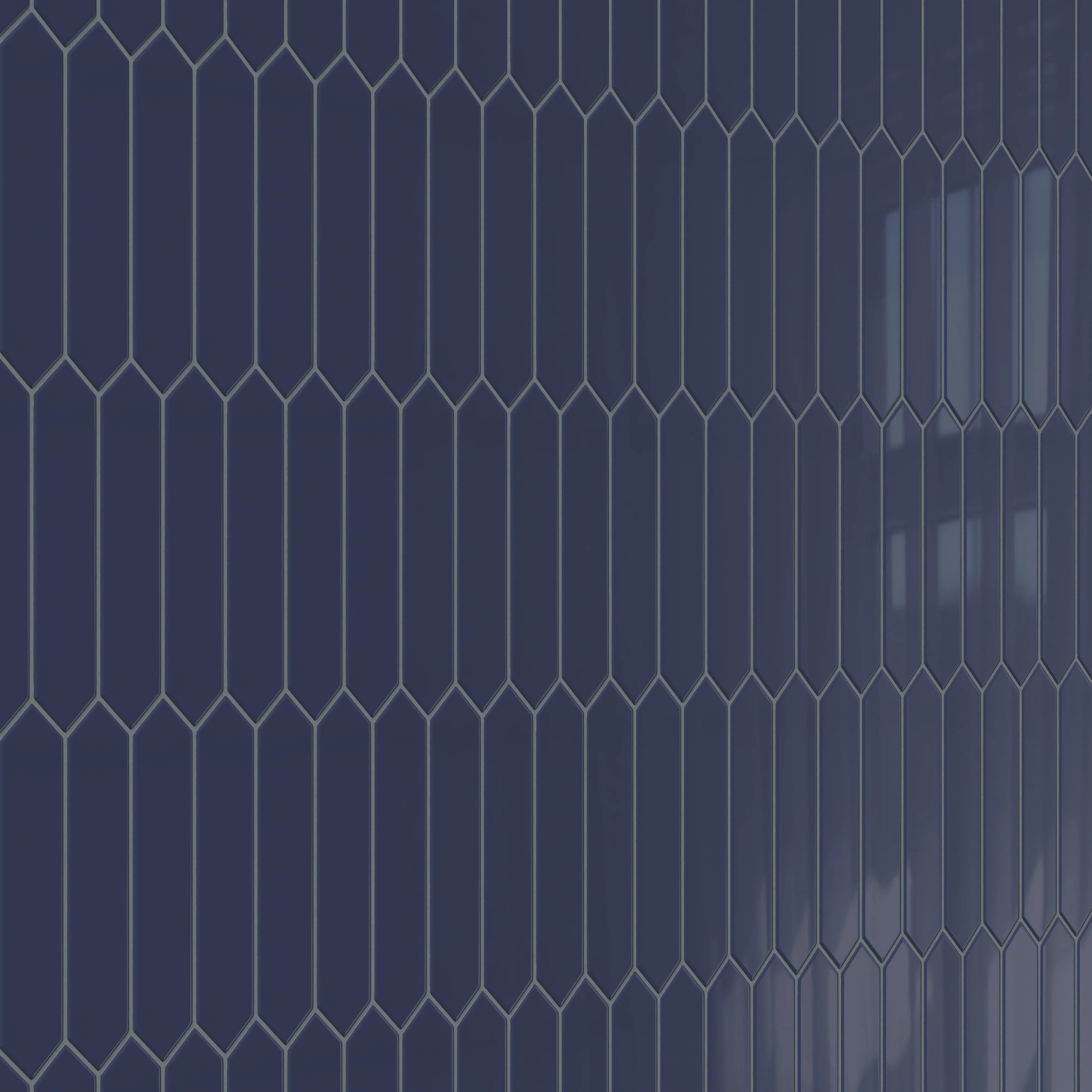 Reagan 2 x 10 Glossy Ceramic Picket Tile in Navy - Image 4