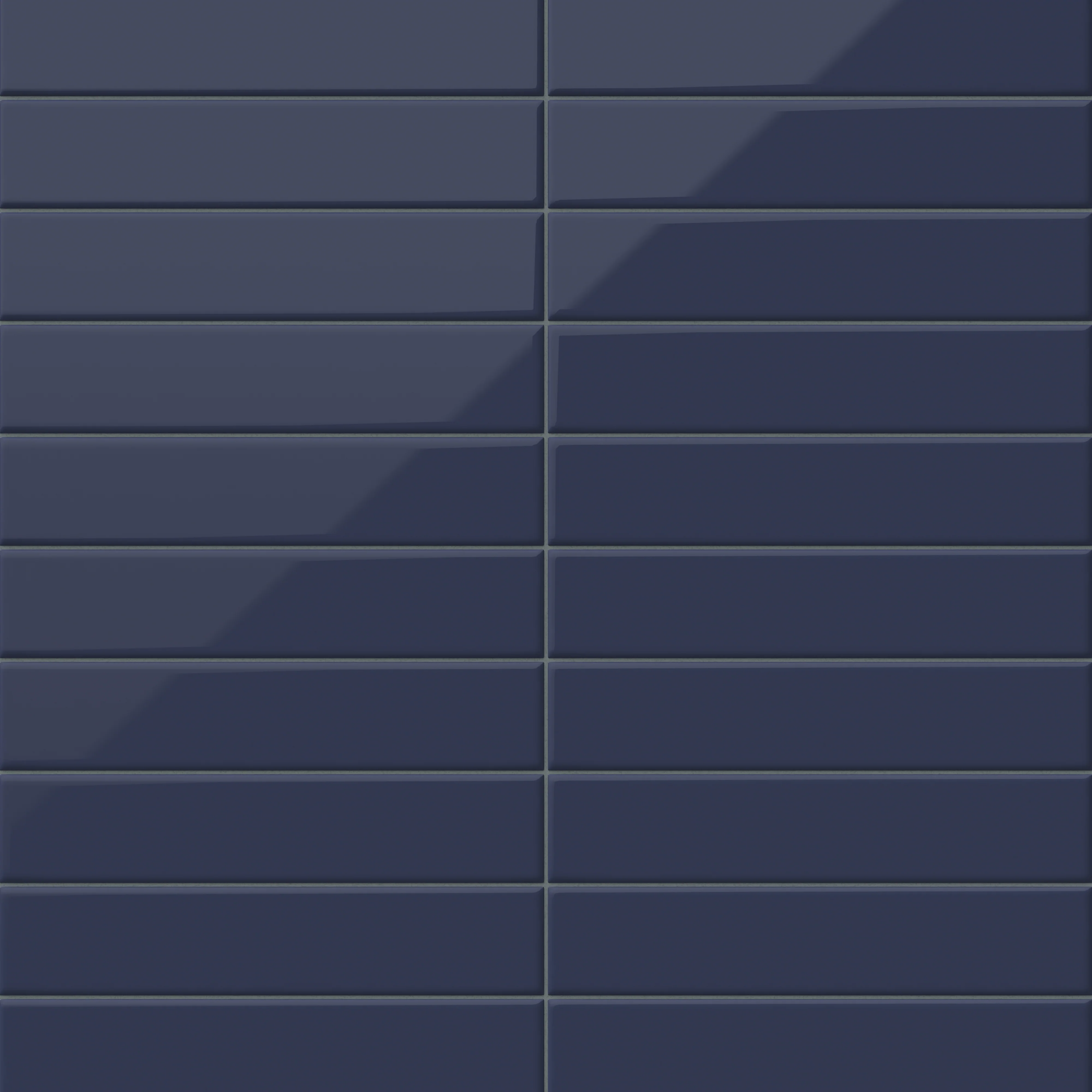 Reagan 2 x 10 Glossy Ceramic Tile in Navy