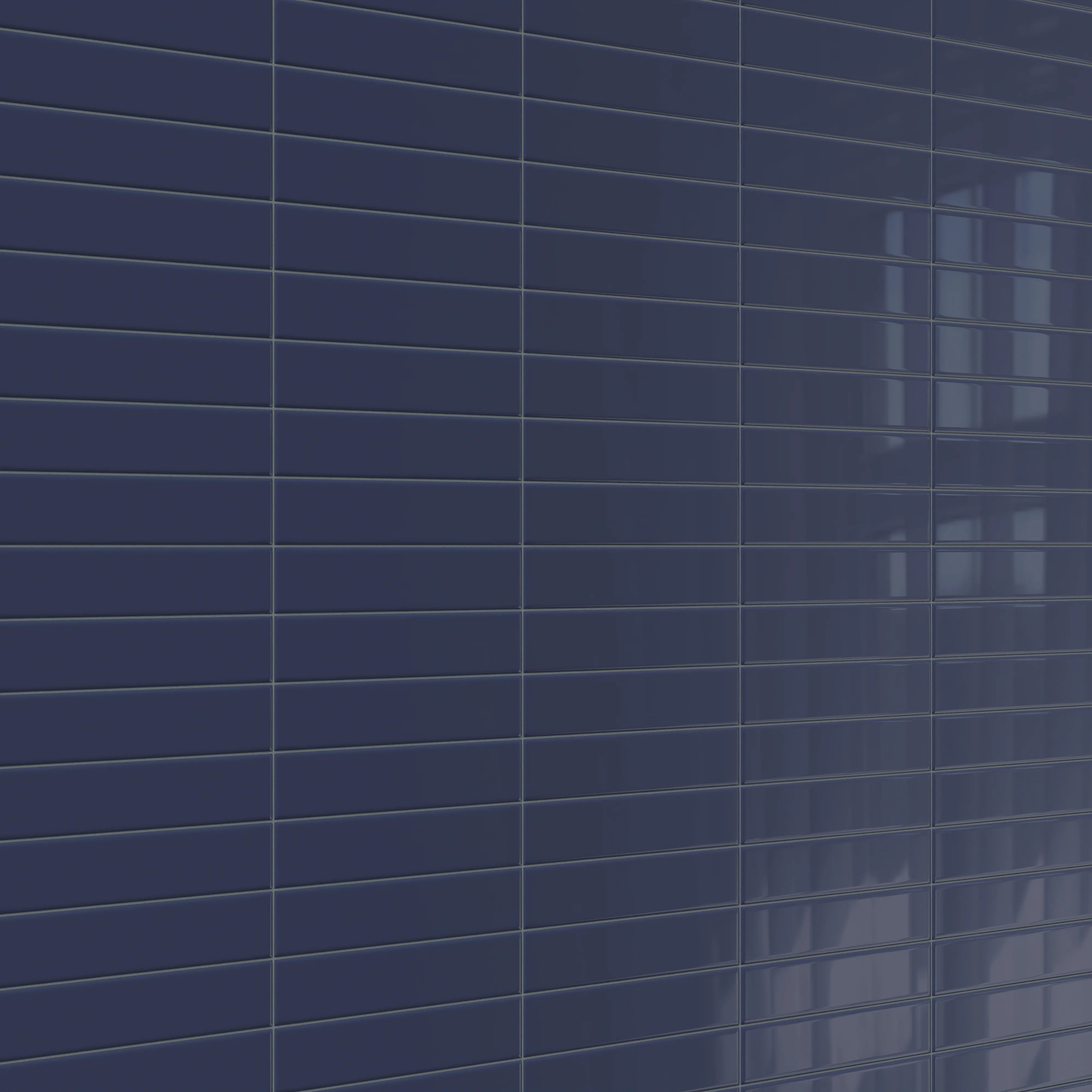 Reagan 2 x 10 Glossy Ceramic Tile in Navy - Image 4