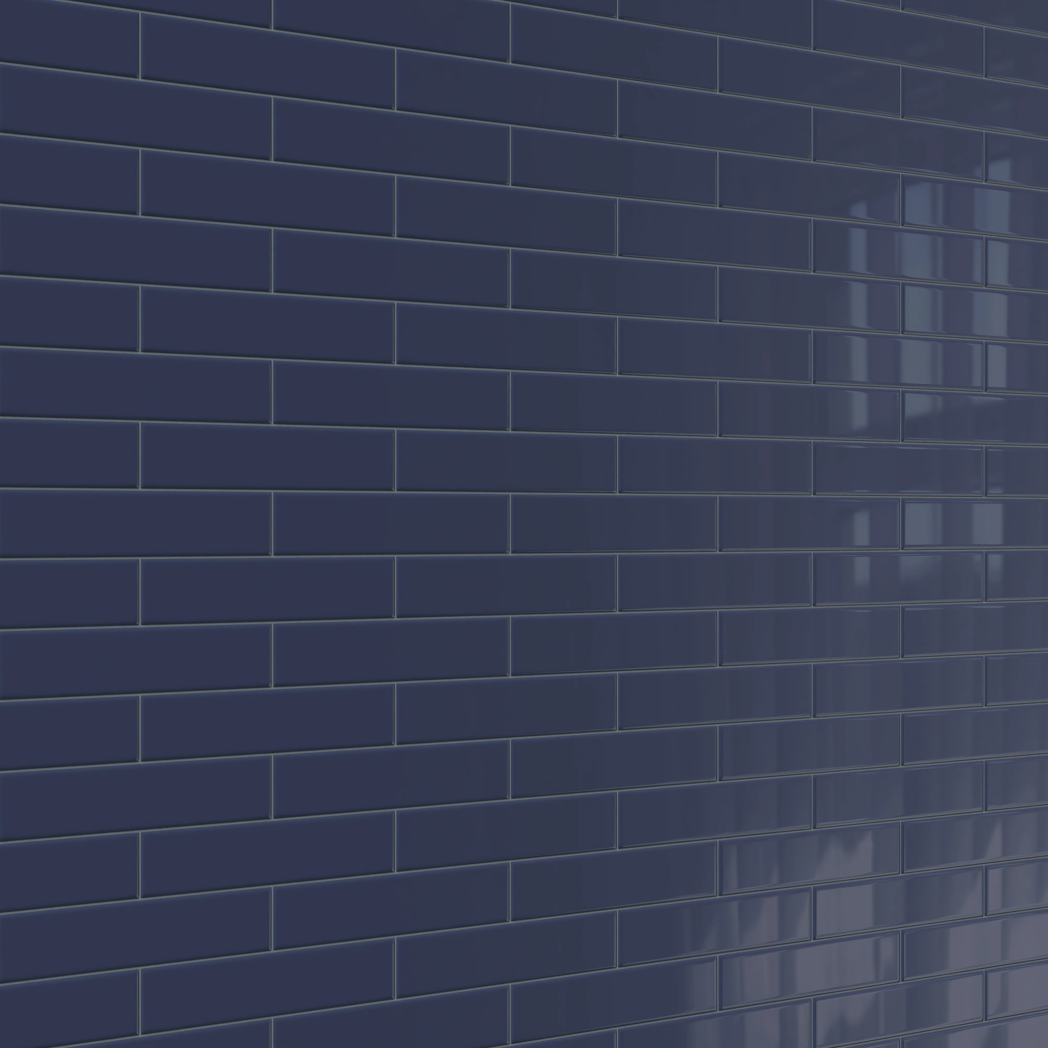 Reagan 2 x 10 Glossy Ceramic Tile in Navy - Image 7