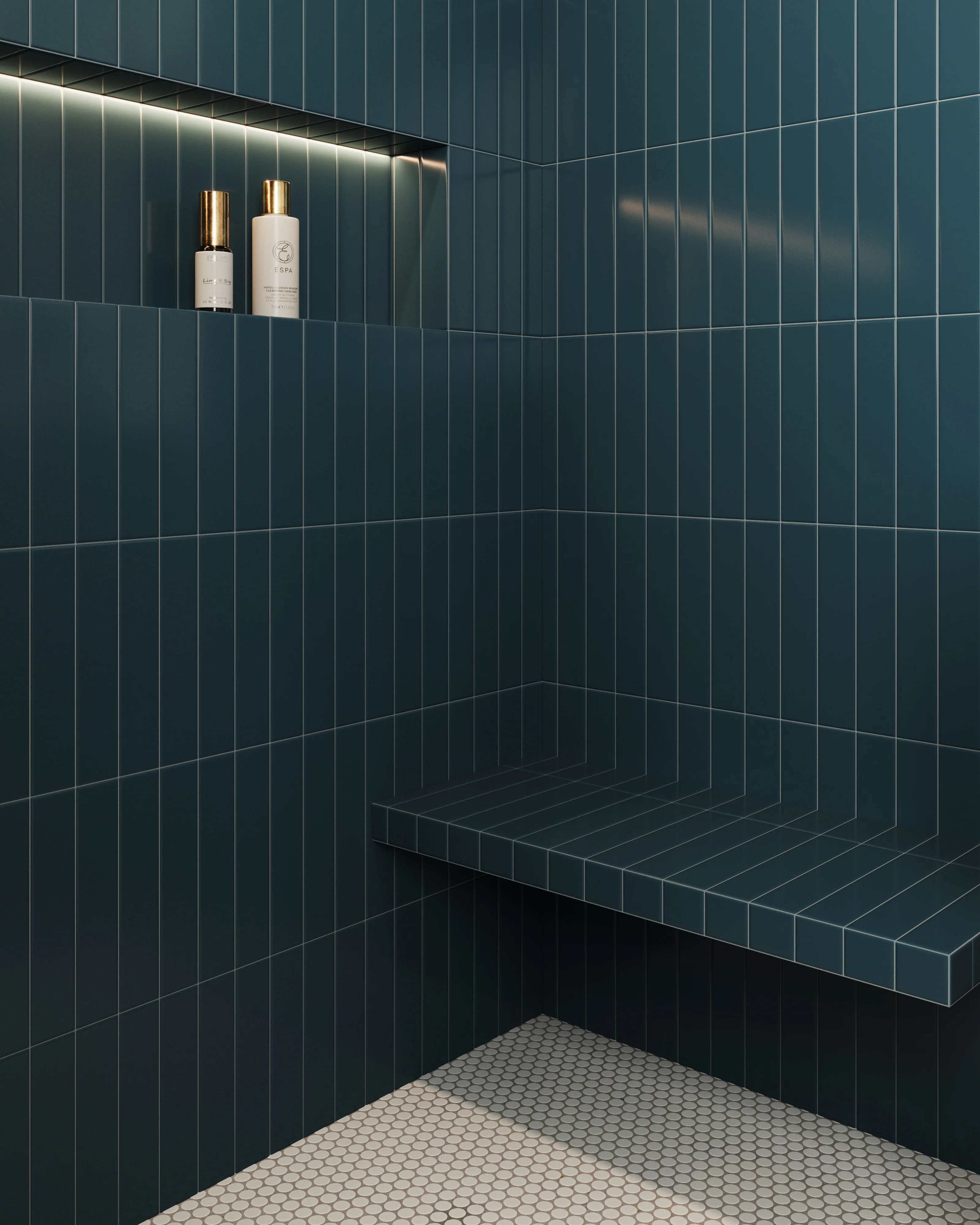 Reagan 2 x 10 Matte Ceramic Tile in Teal - Image 13