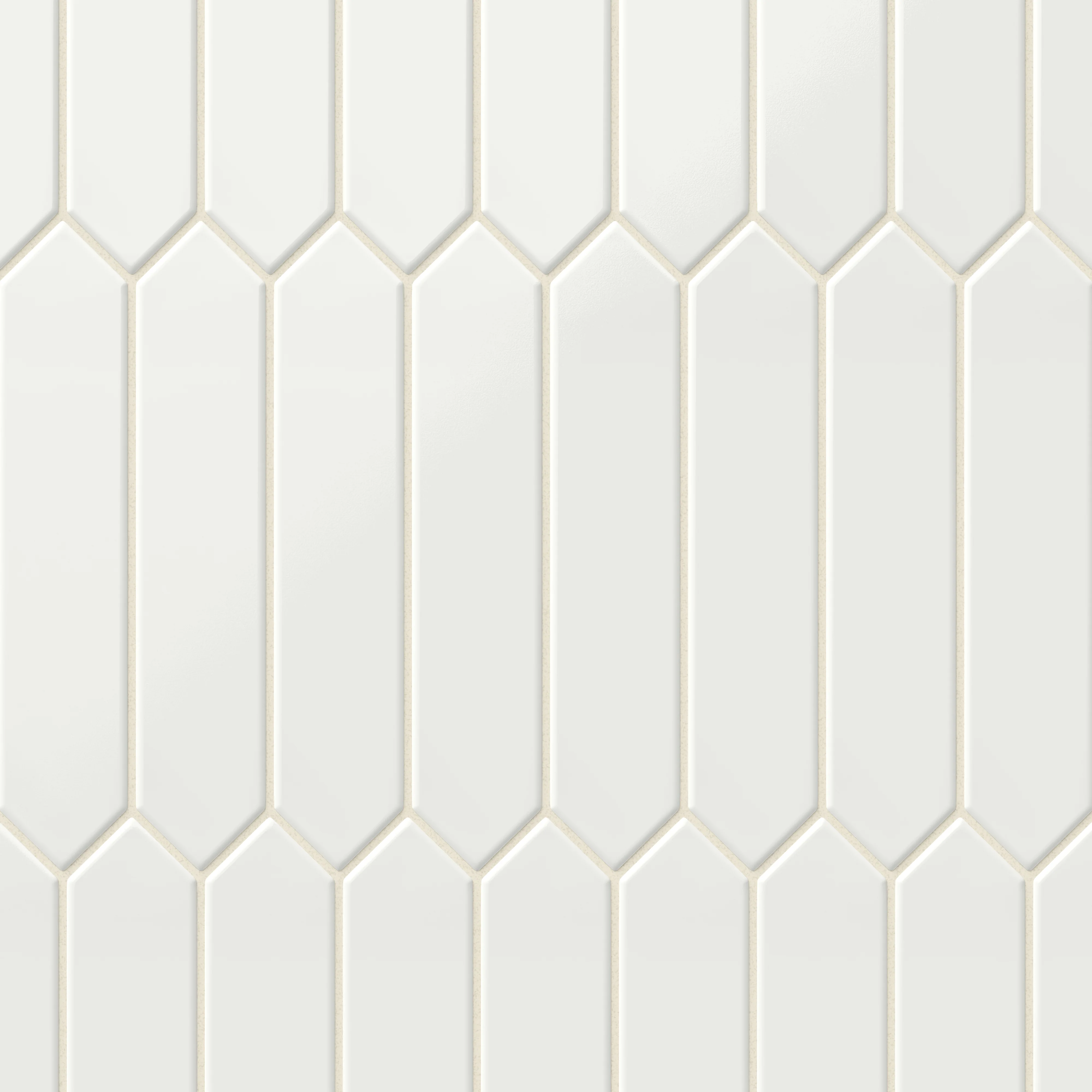 Reagan 2 x 10 Glossy Ceramic Picket Tile in Blanco