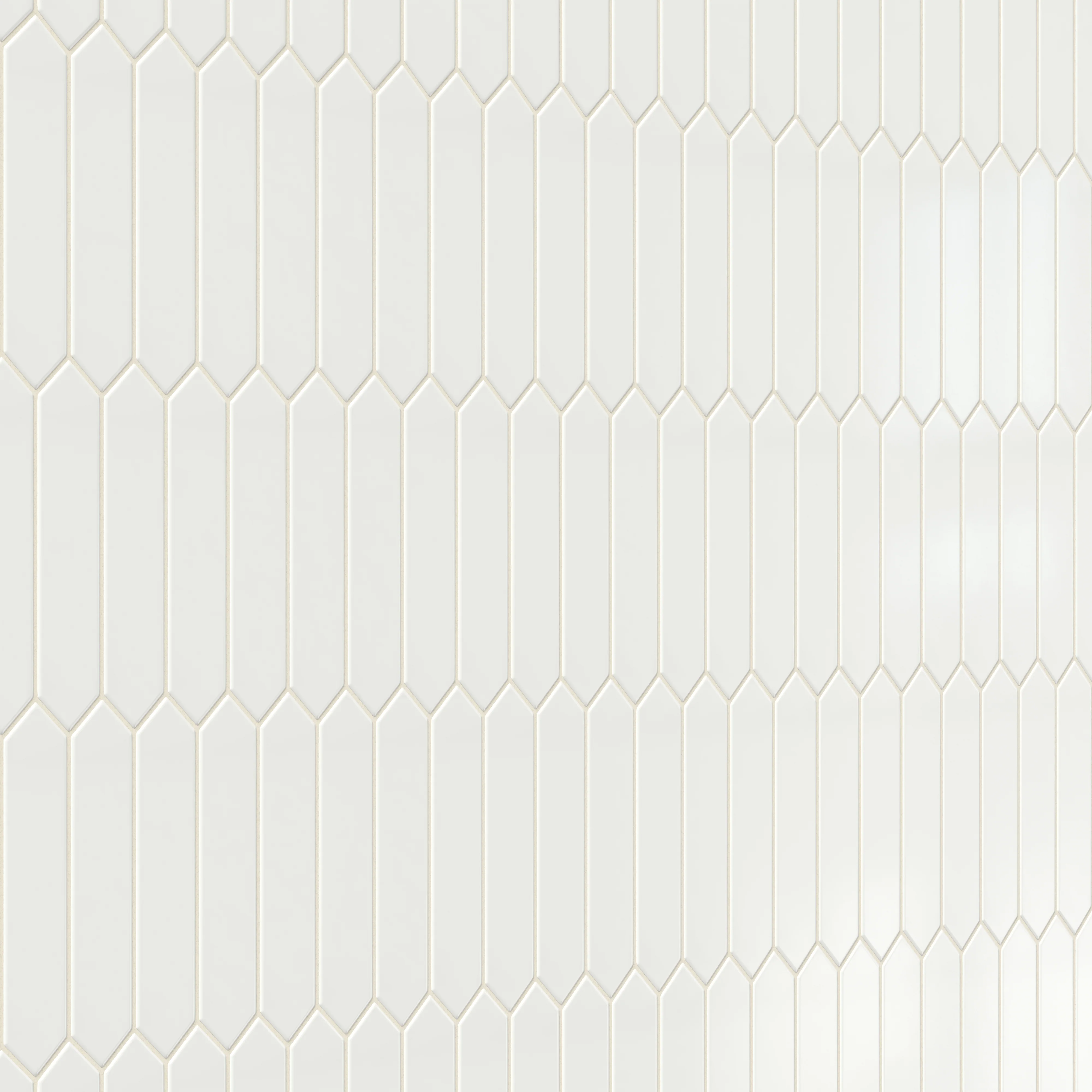 Reagan 2 x 10 Glossy Ceramic Picket Tile in Blanco - Image 4