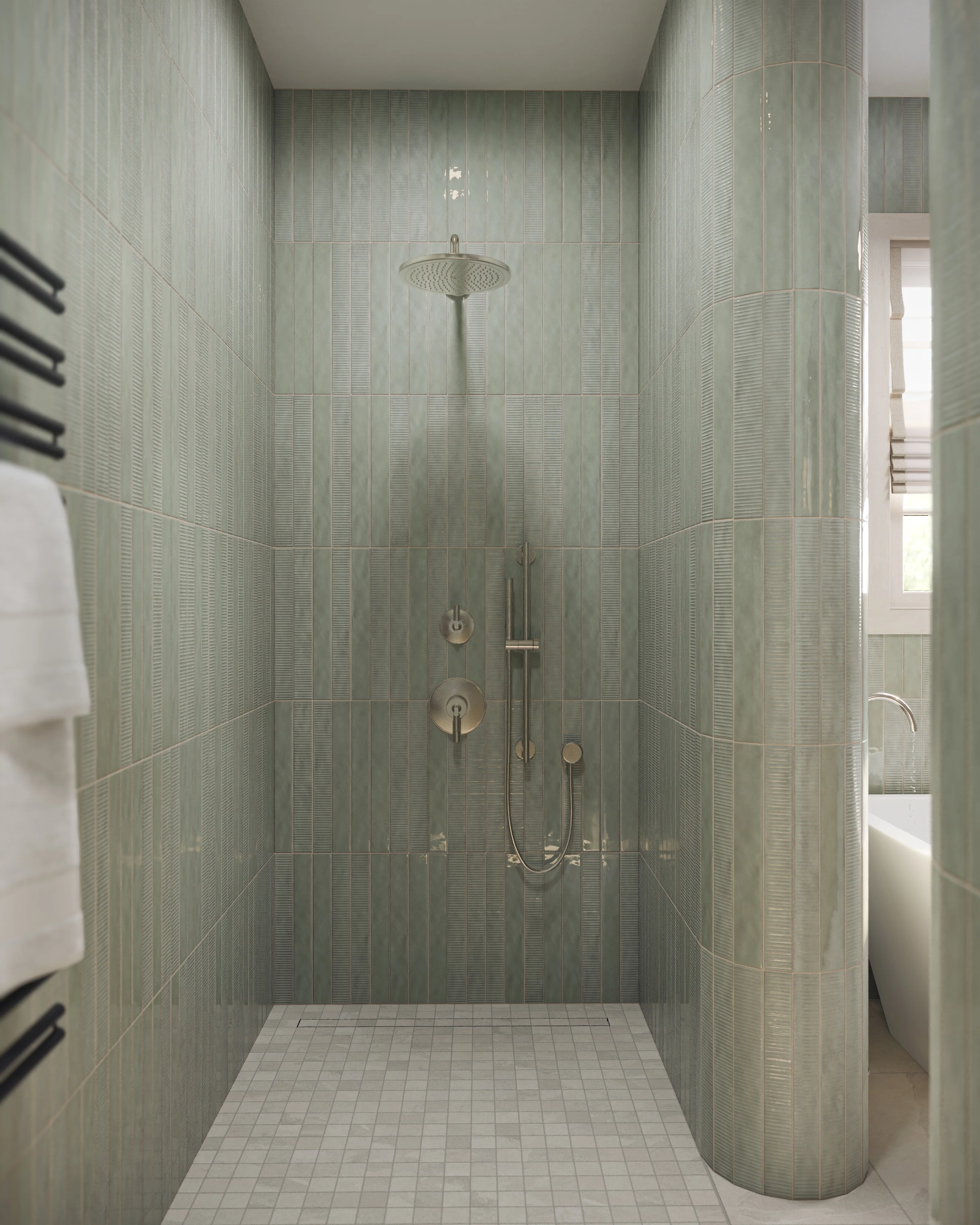 Remi 2 x 17 Glossy Ceramic Tile in Pistachio - Image 7