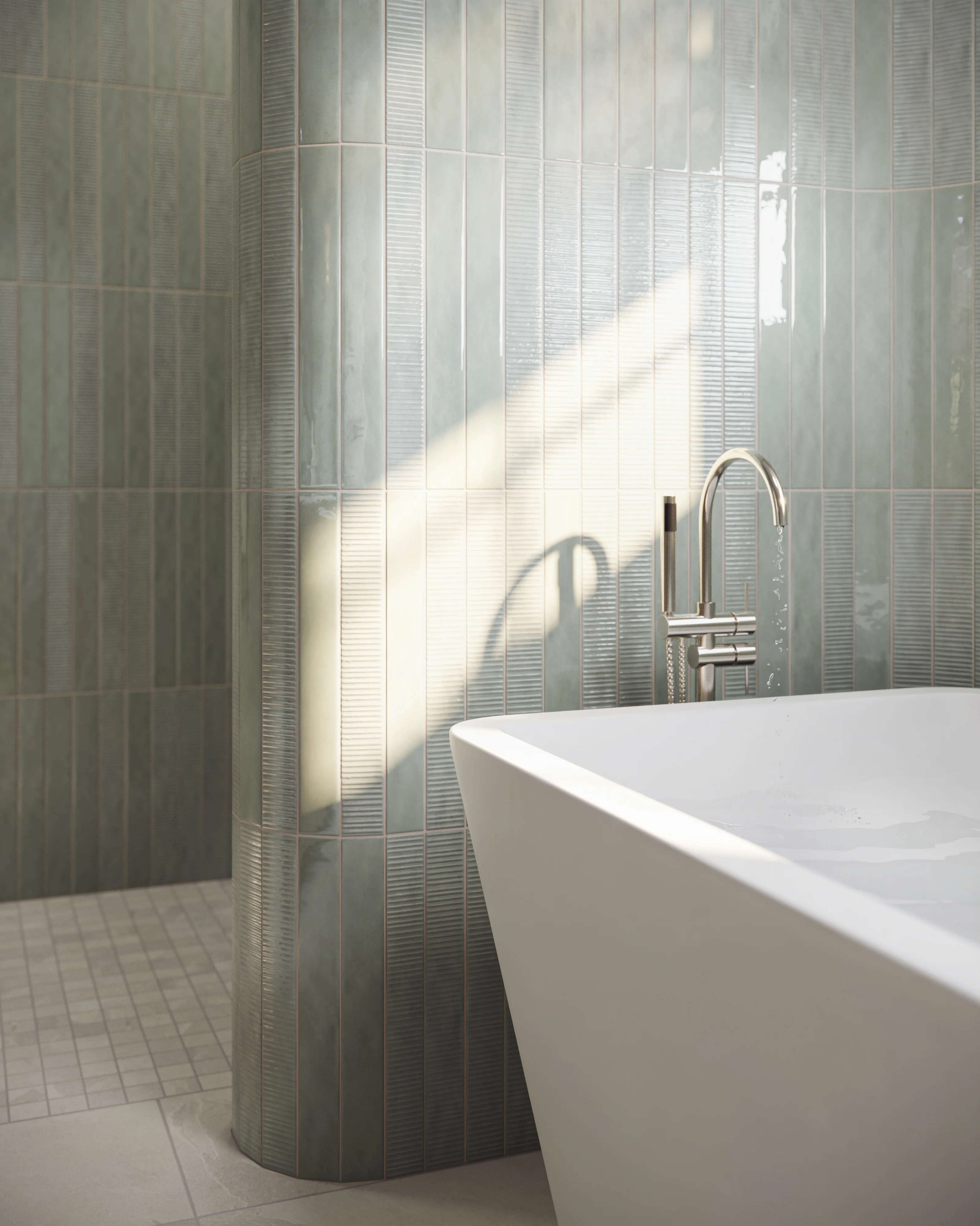 Remi 2 x 17 Glossy Ceramic Tile in Pistachio - Image 8