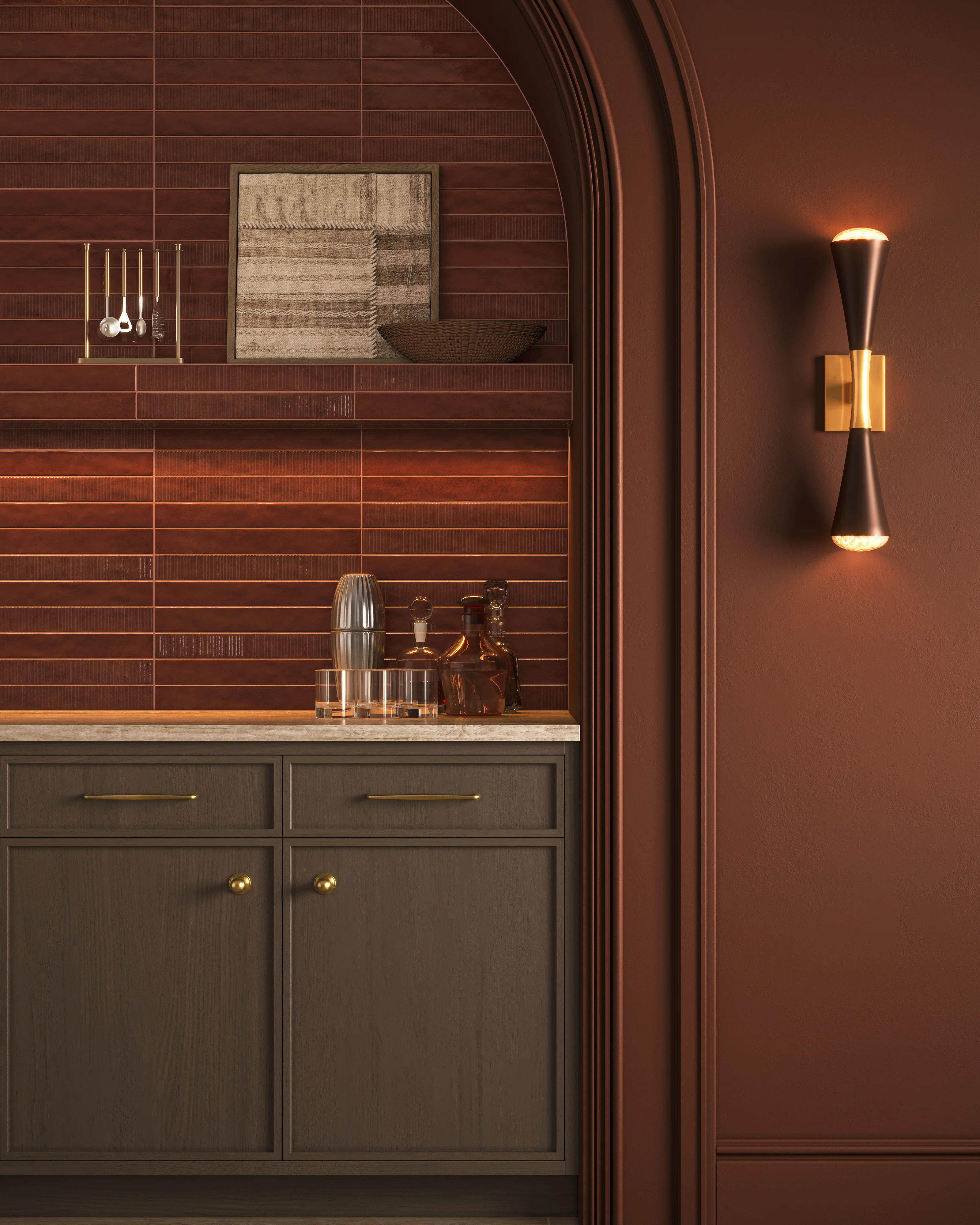 Remi 2 x 17 Glossy Ceramic Tile in Rust - Image 6