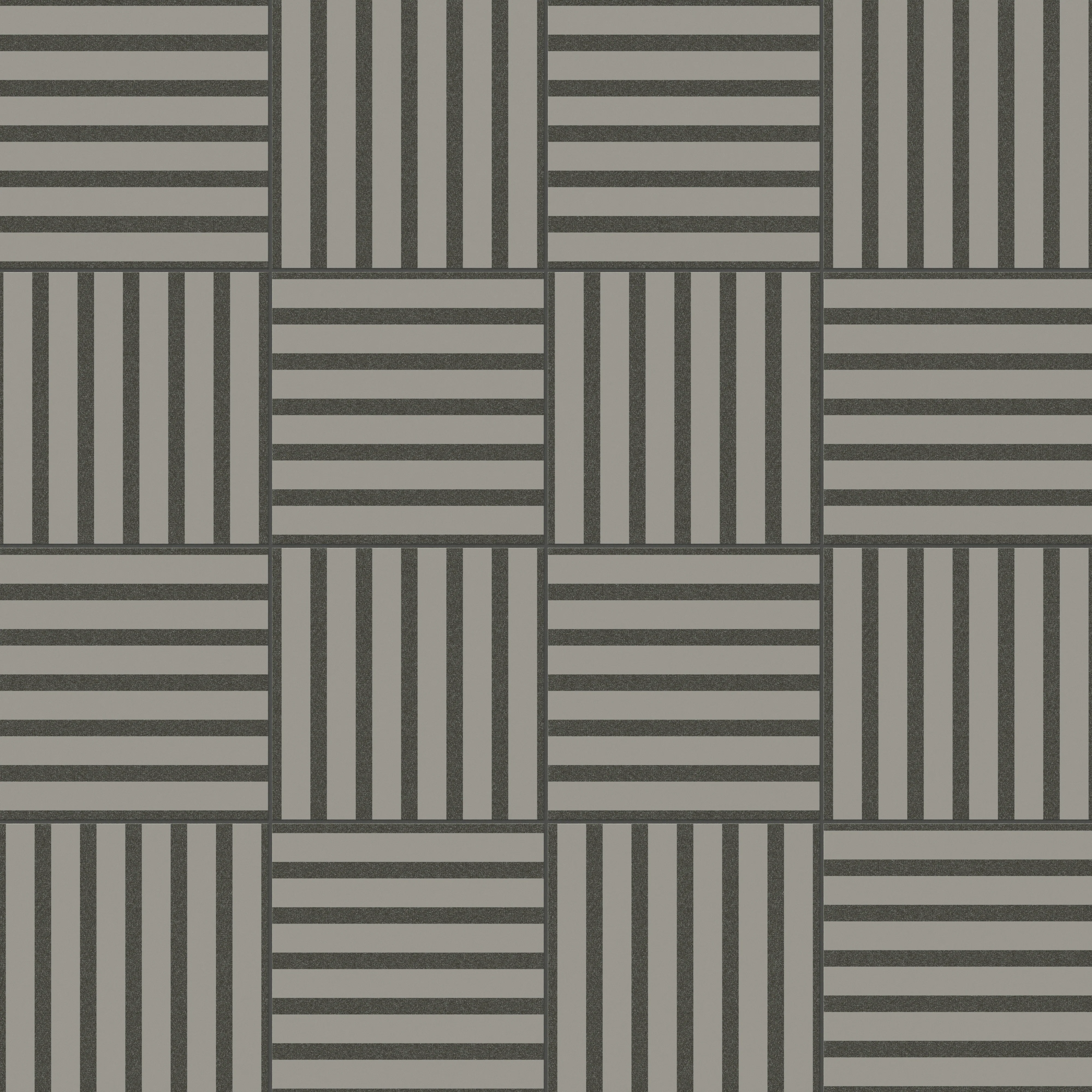 Riley 12 x 12 Matte Porcelain Tile in Striped Pattern Charcoal
