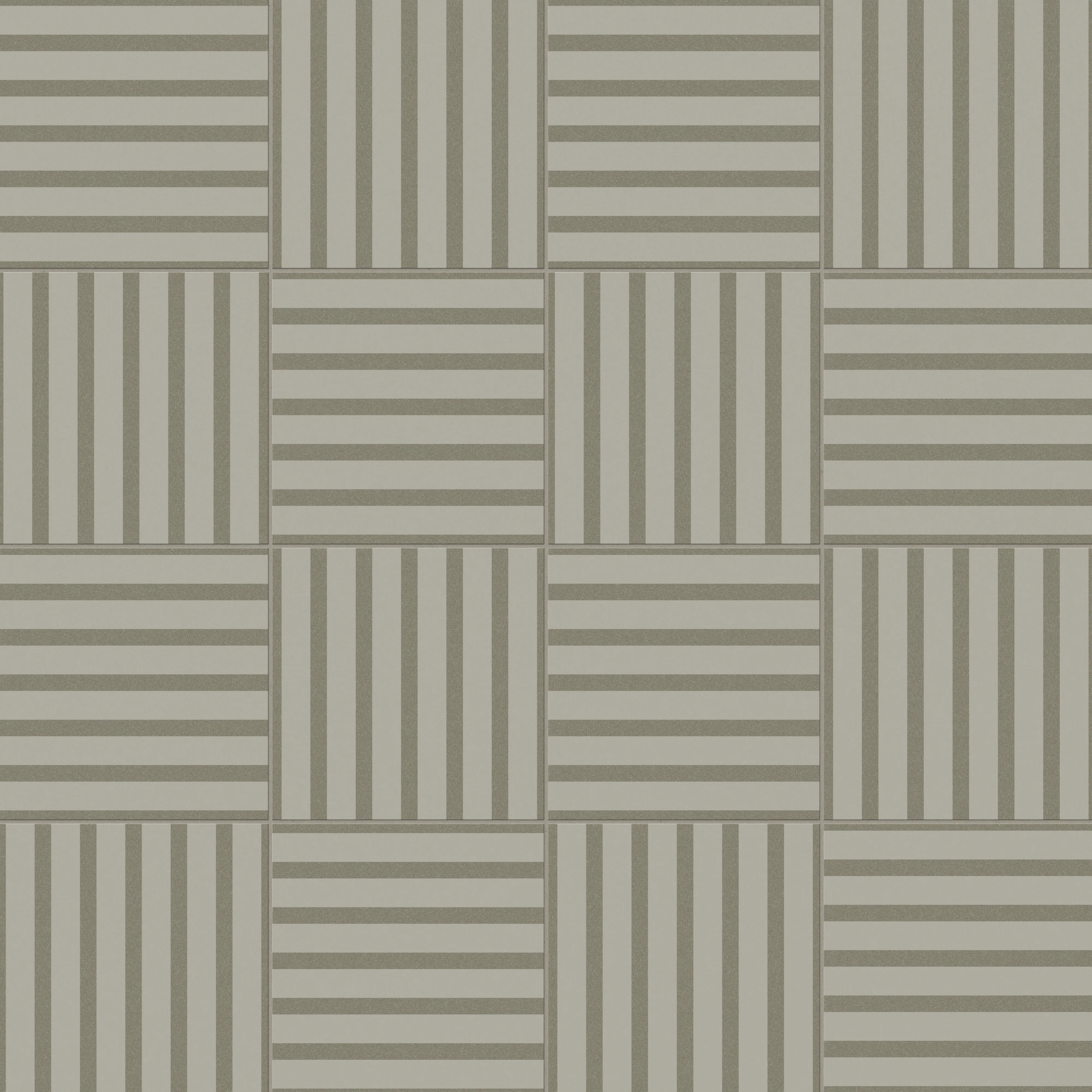 Riley 12 x 12 Matte Porcelain Tile in Striped Pattern Sterling