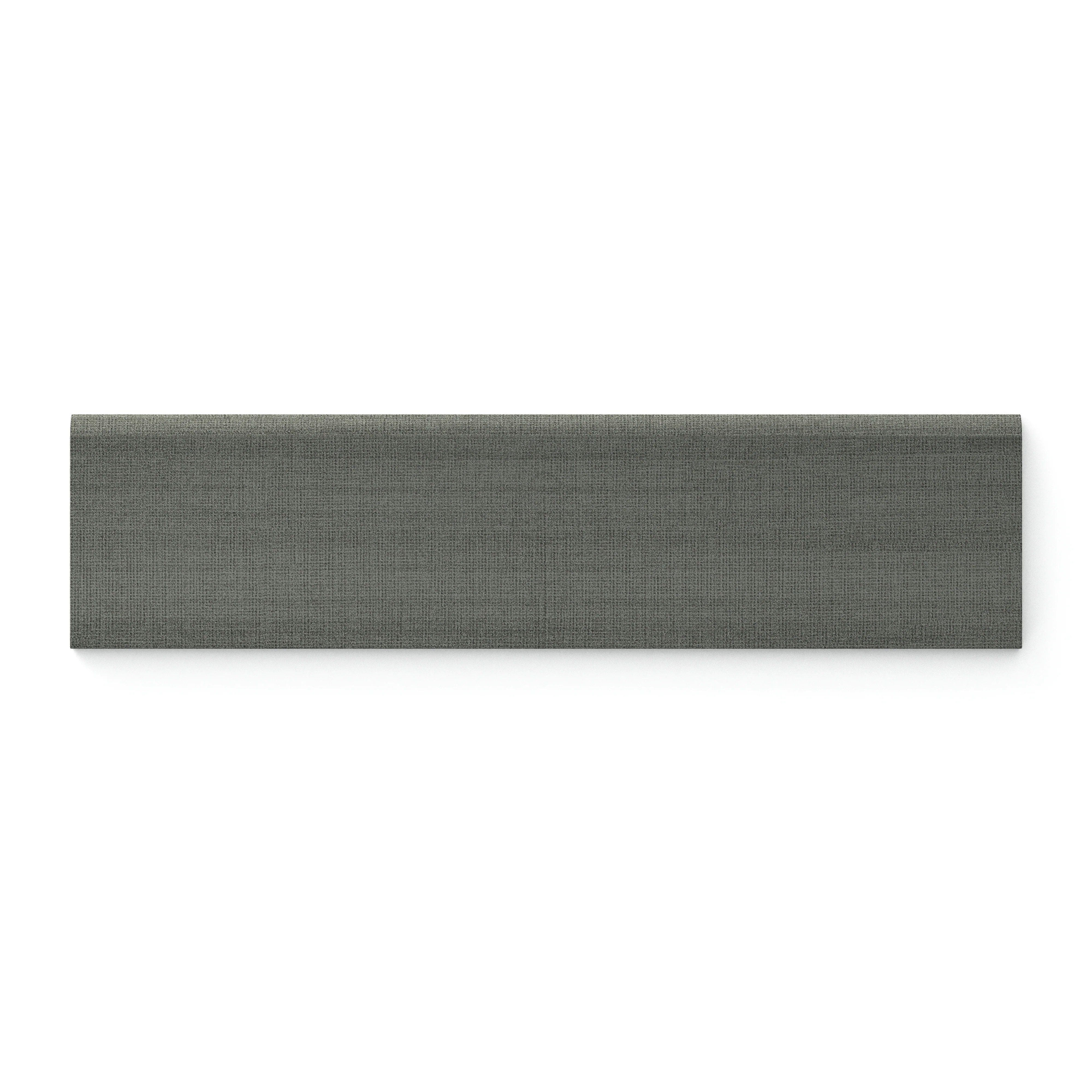 Riley 3 x 12 Matte Porcelain Bullnose Tile in Linen Pattern Charcoal