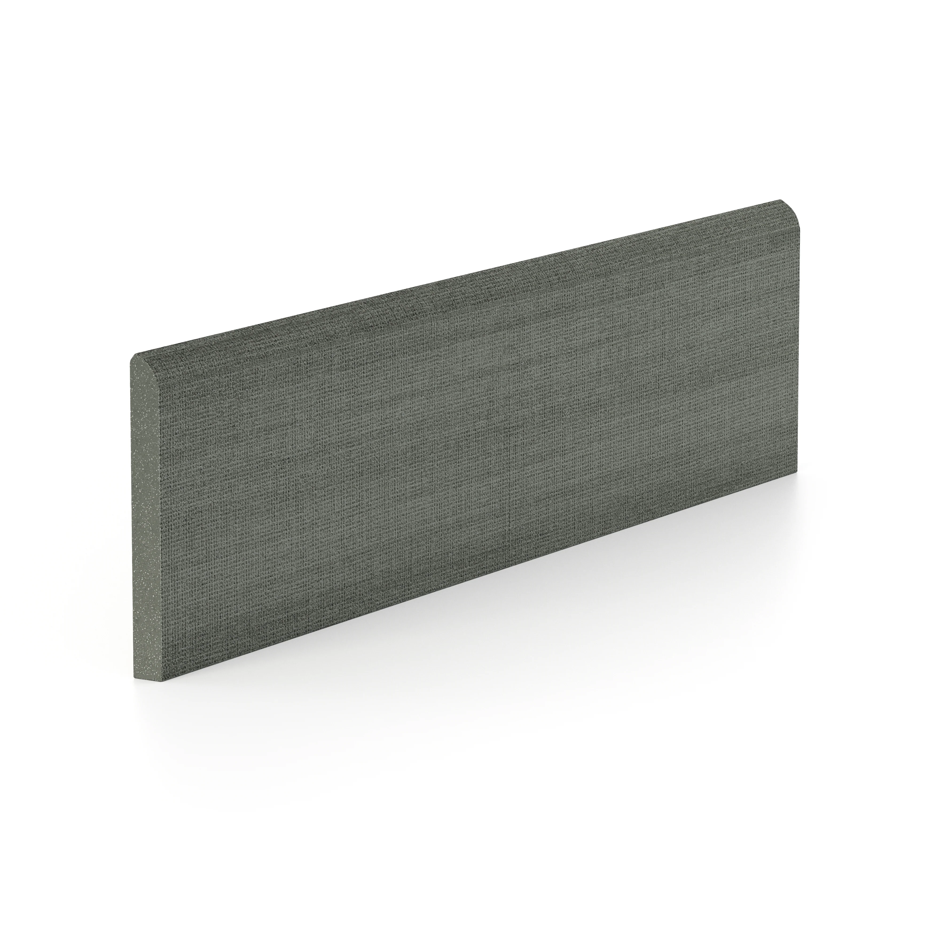 Riley 3 x 12 Matte Porcelain Bullnose Tile in Linen Pattern Charcoal - Image 2
