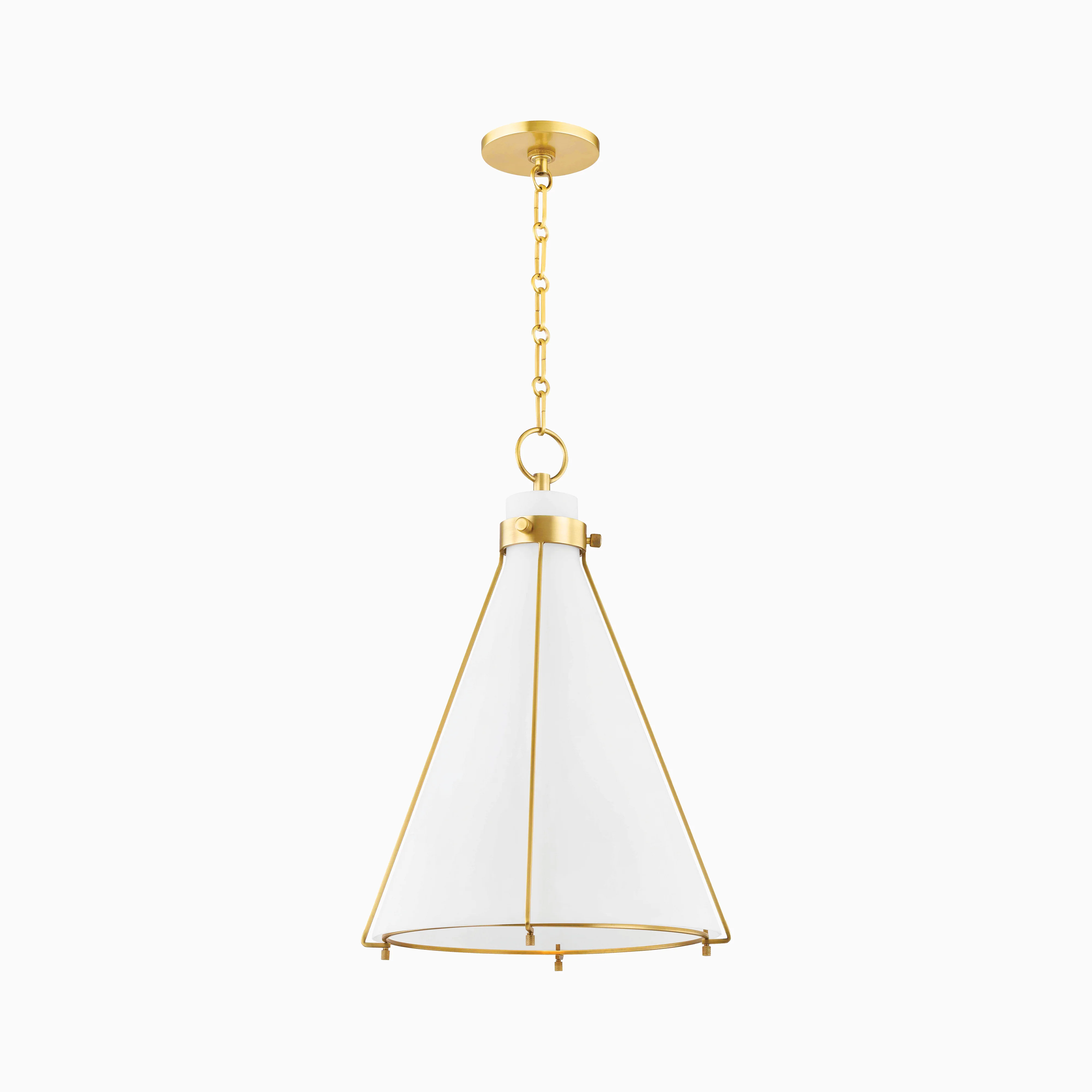 Rosa Triangular Pendant in Aged Brass - Image 5