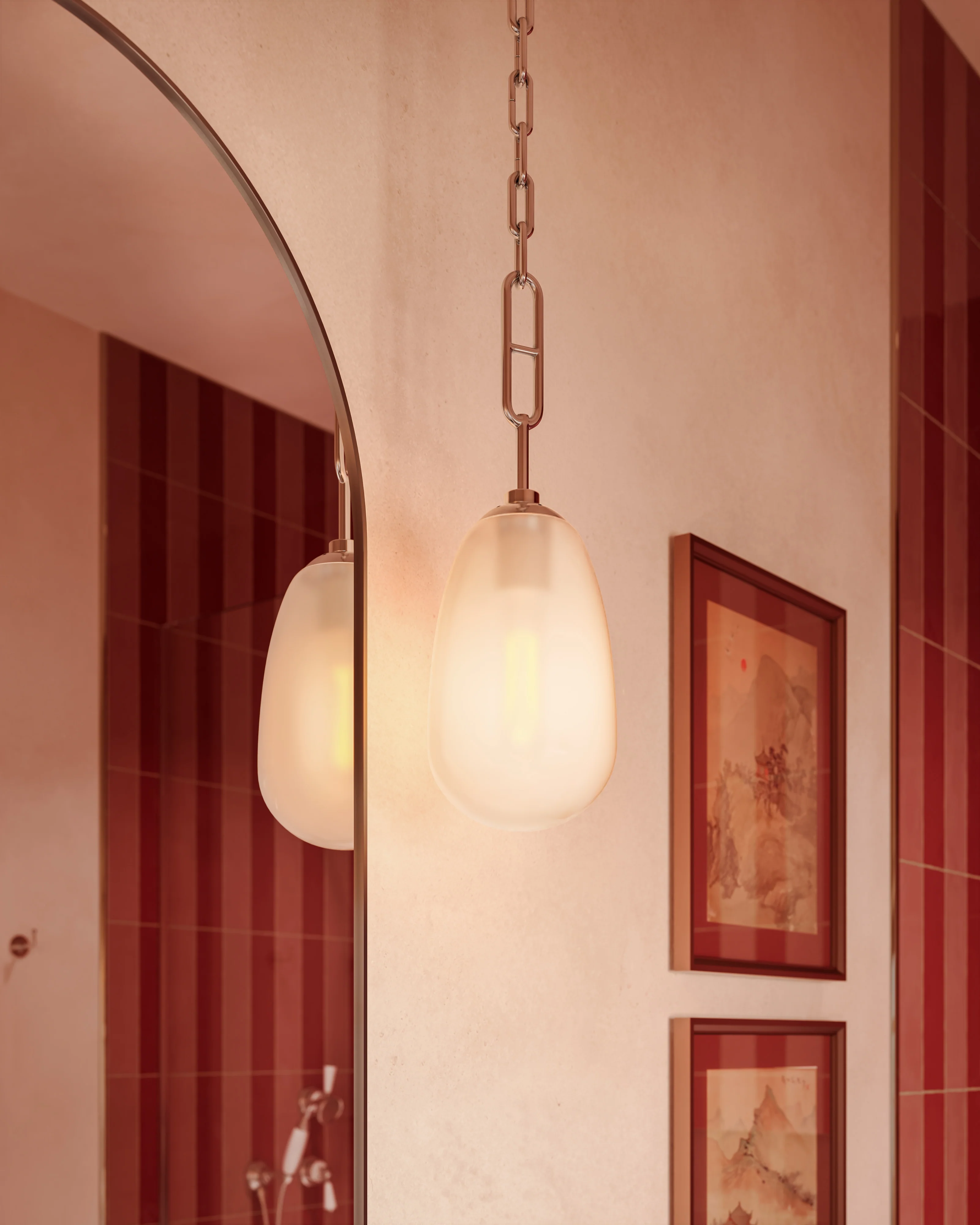 Runa 9" Pendant In Polished Nickel - Image 2