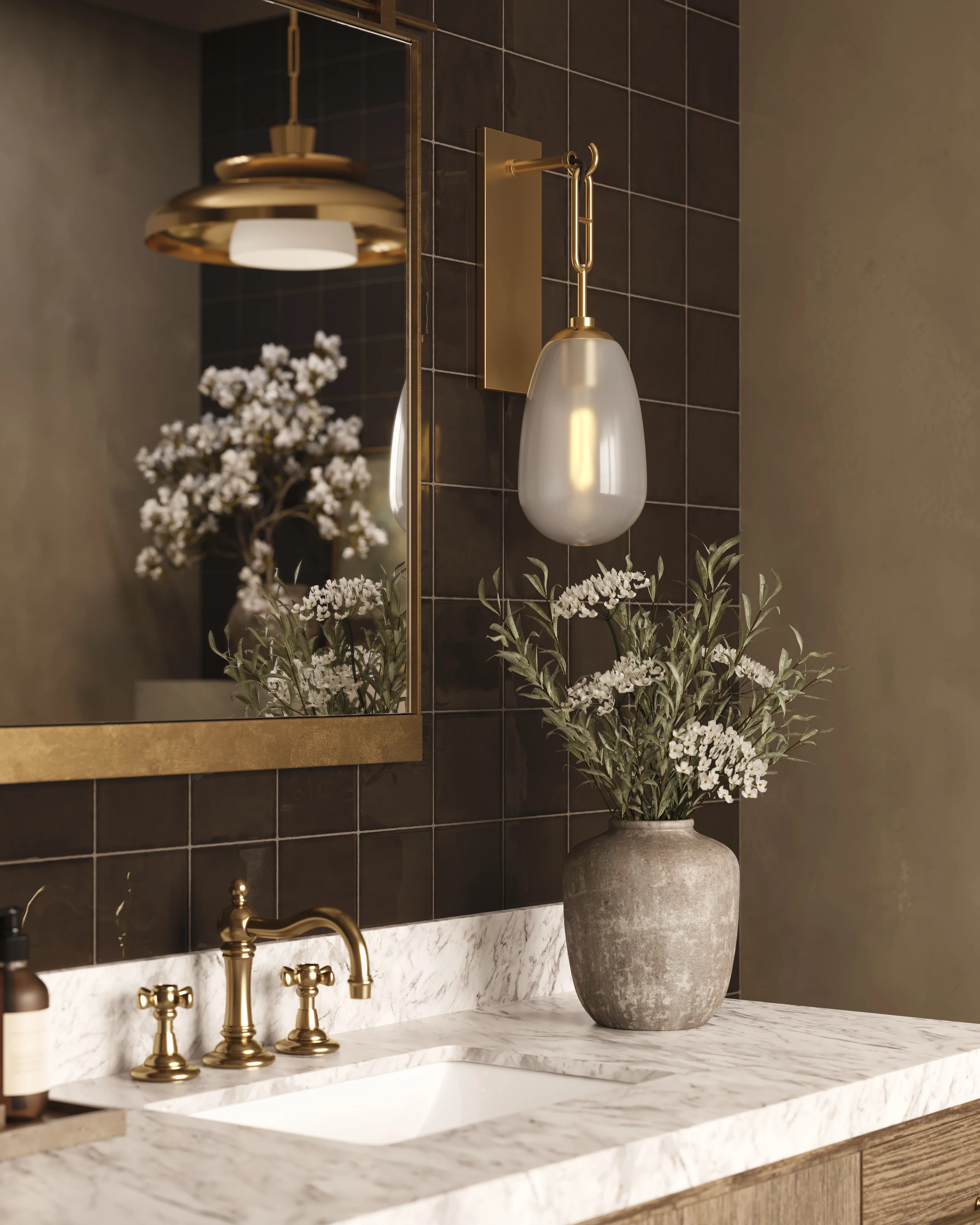 Runa Wall Sconce In Aged Brass - Image 2