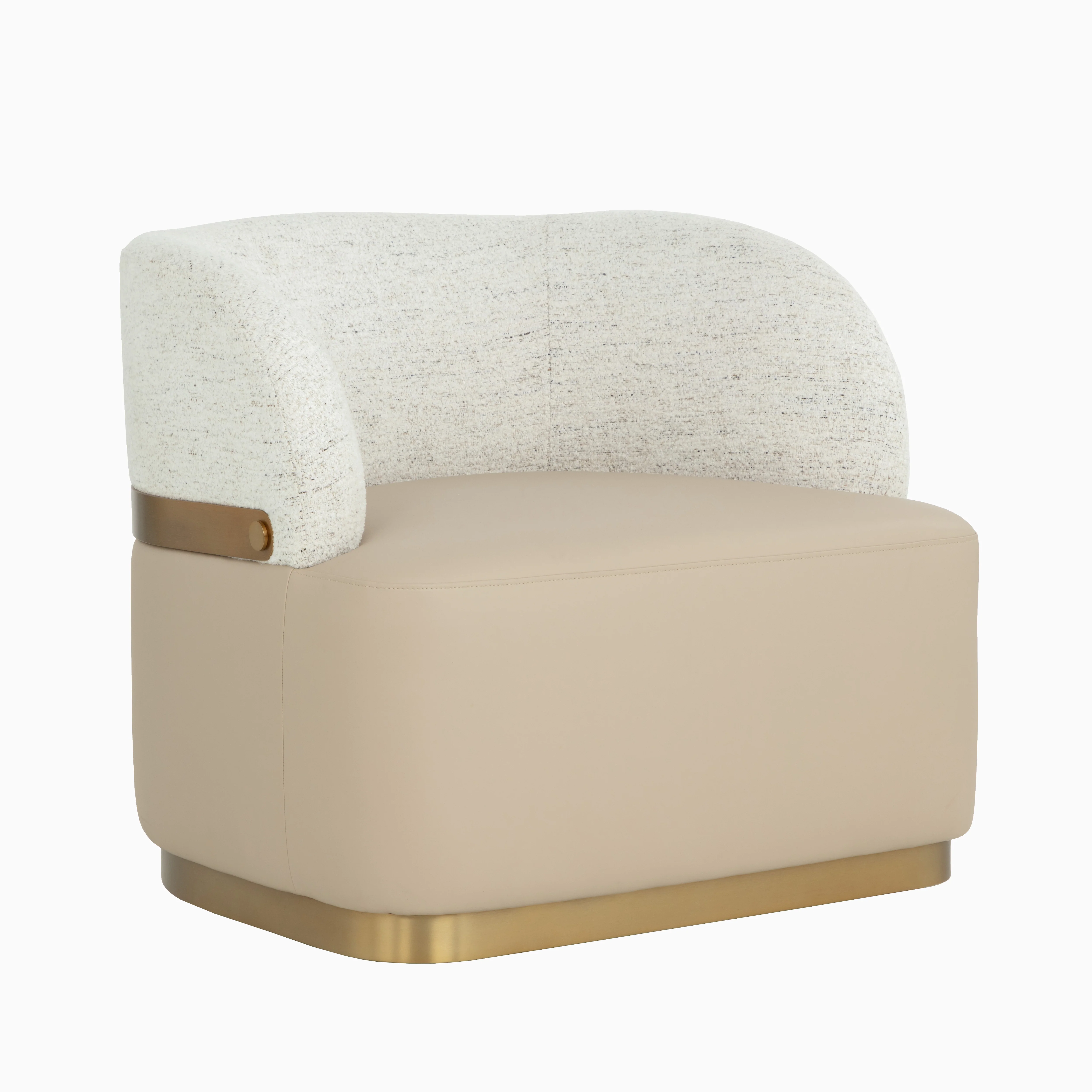 Salvaris Swivel Lounge Chair in Cream