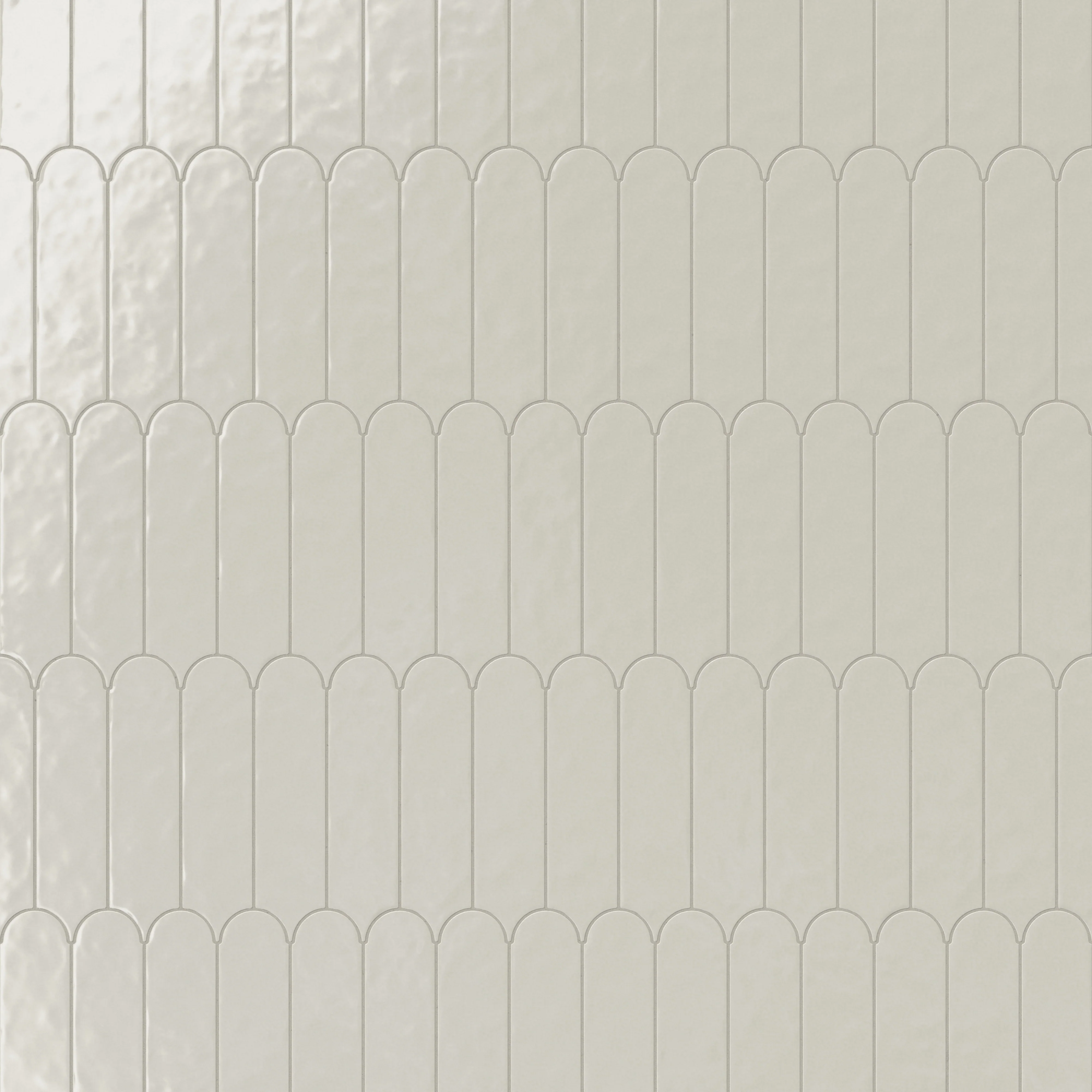 Sarina 3 x 12 Glossy Ceramic Fishscale Tile in Shell - Image 6