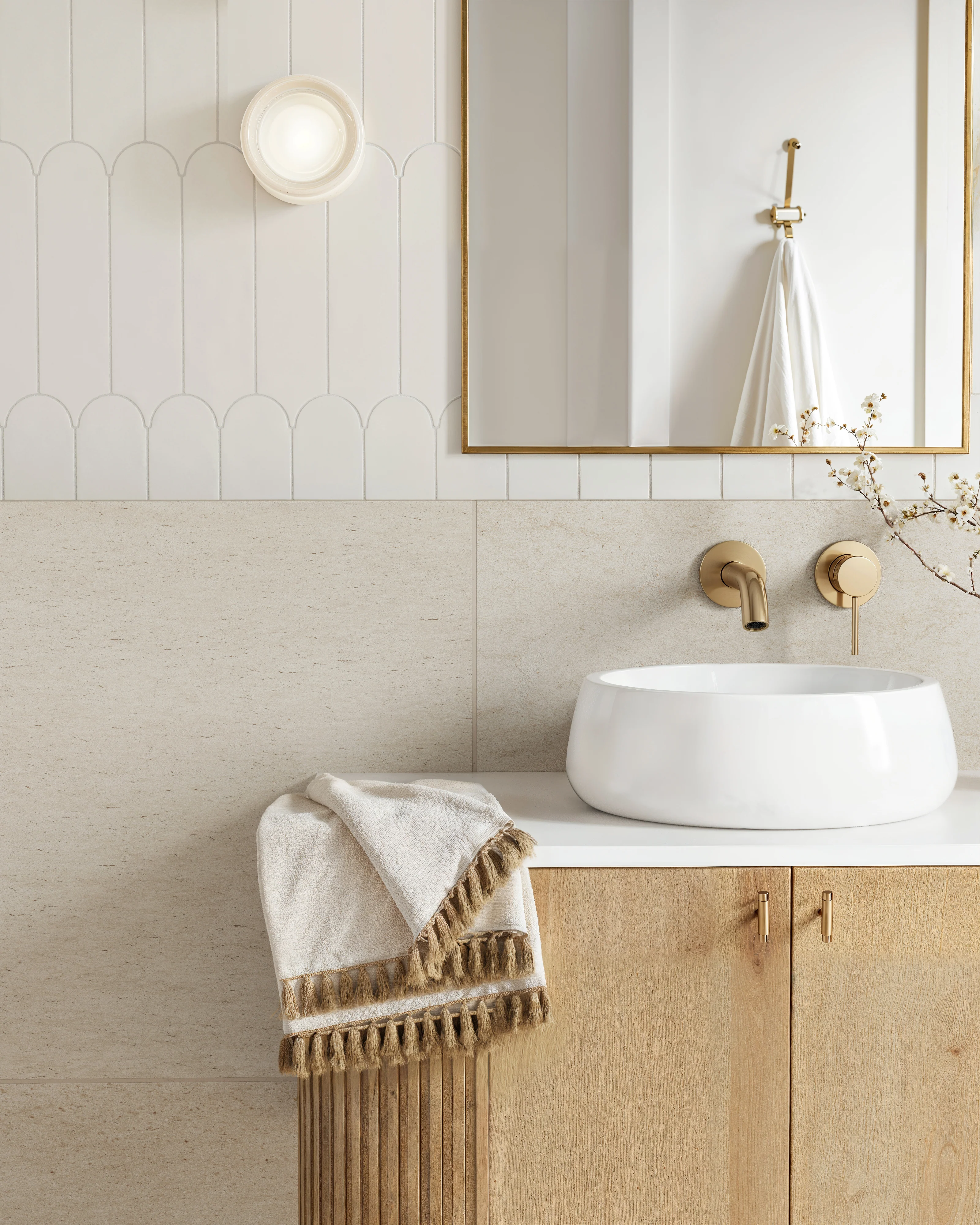 Sarina 3 x 12 Glossy Ceramic Fishscale Tile in White Ice - Image 11