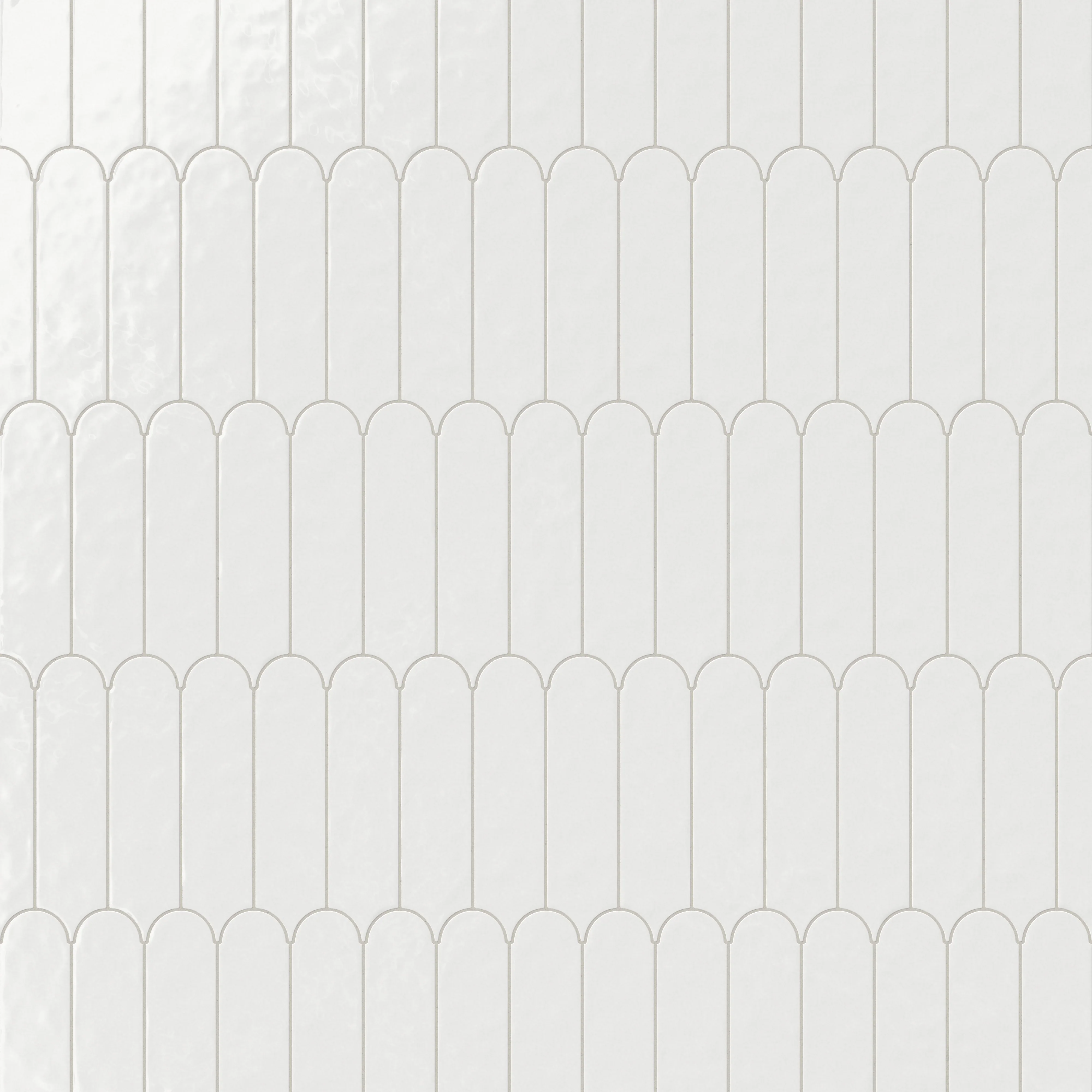 Sarina 3 x 12 Glossy Ceramic Fishscale Tile in White Ice - Image 6