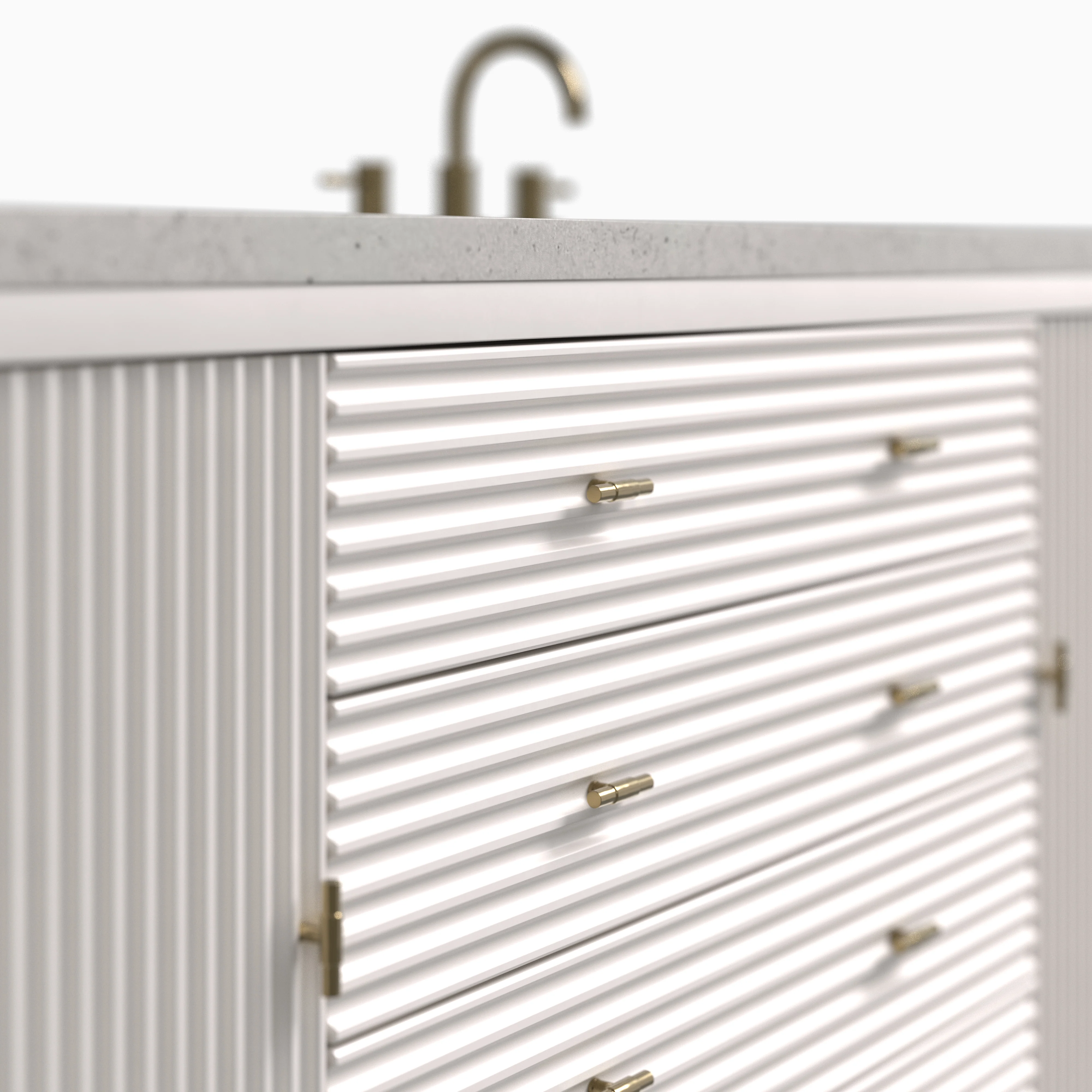 Sasha 60" Double Vanity in Bright White with 3 cm Lime Delight Quartz Top - Image 5