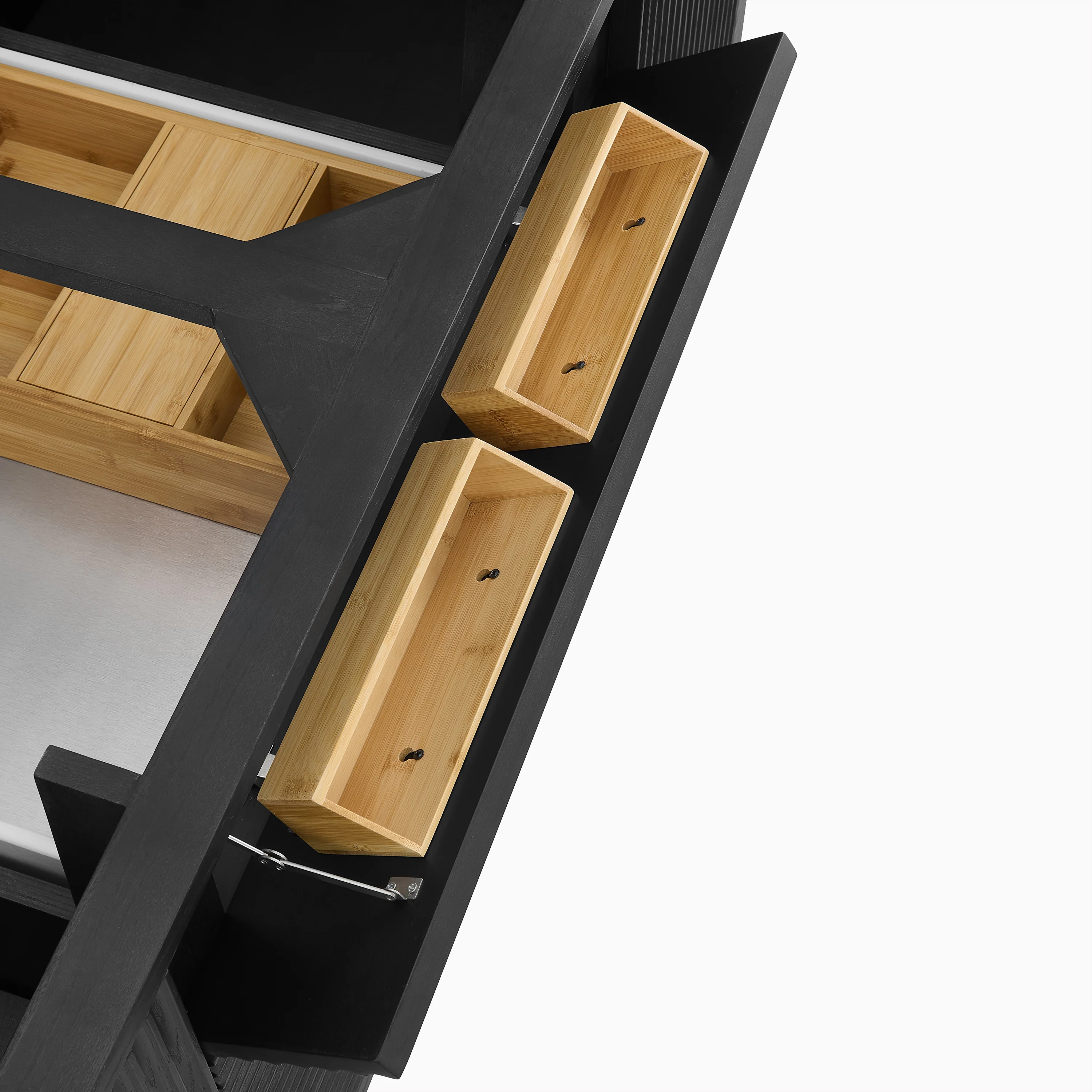 Sasha 60" Double Vanity in Carbon Oak with 3 cm White Zeus Quartz Top - Image 8