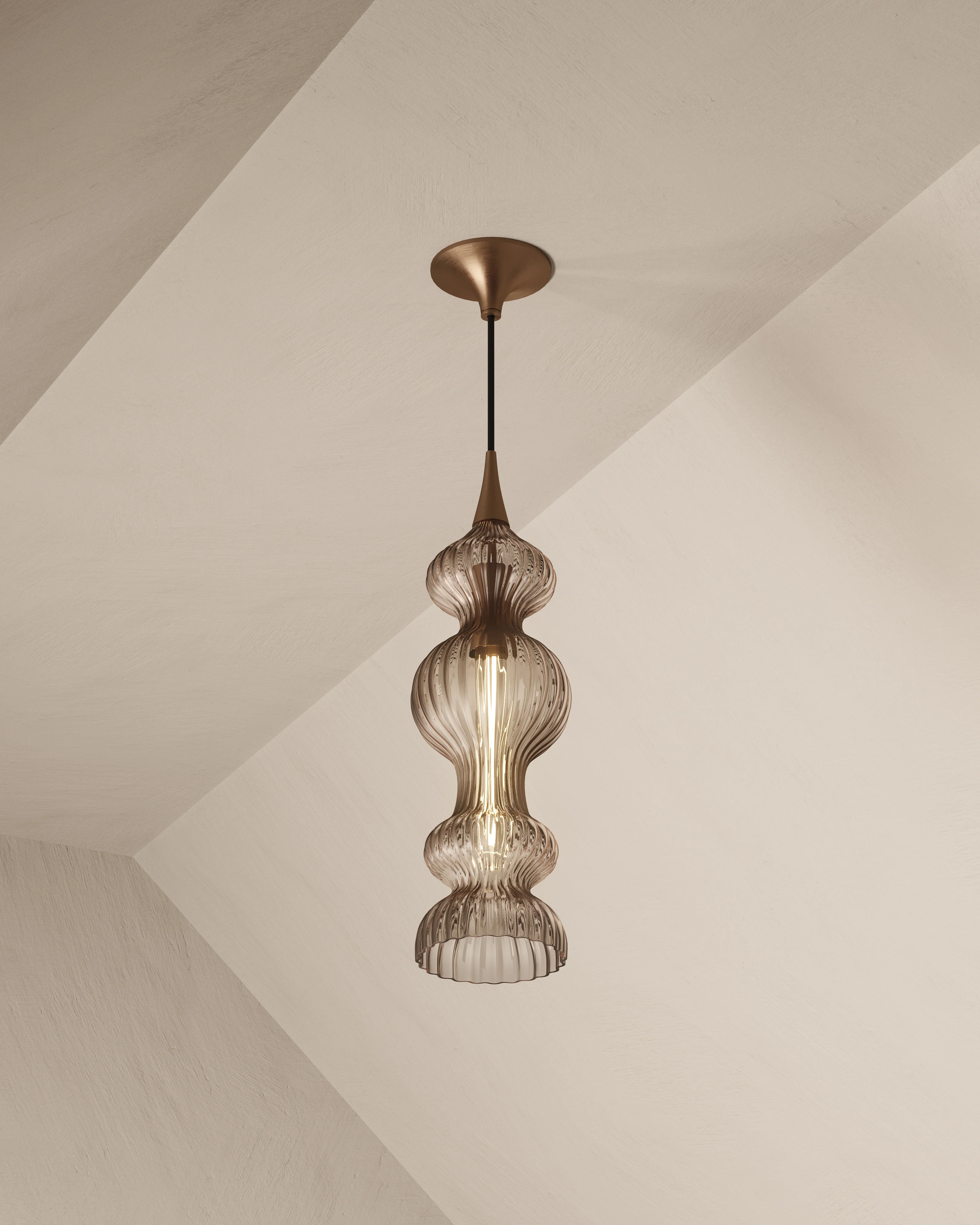 Satine Pendant In Aged Brass Bronze - Image 2