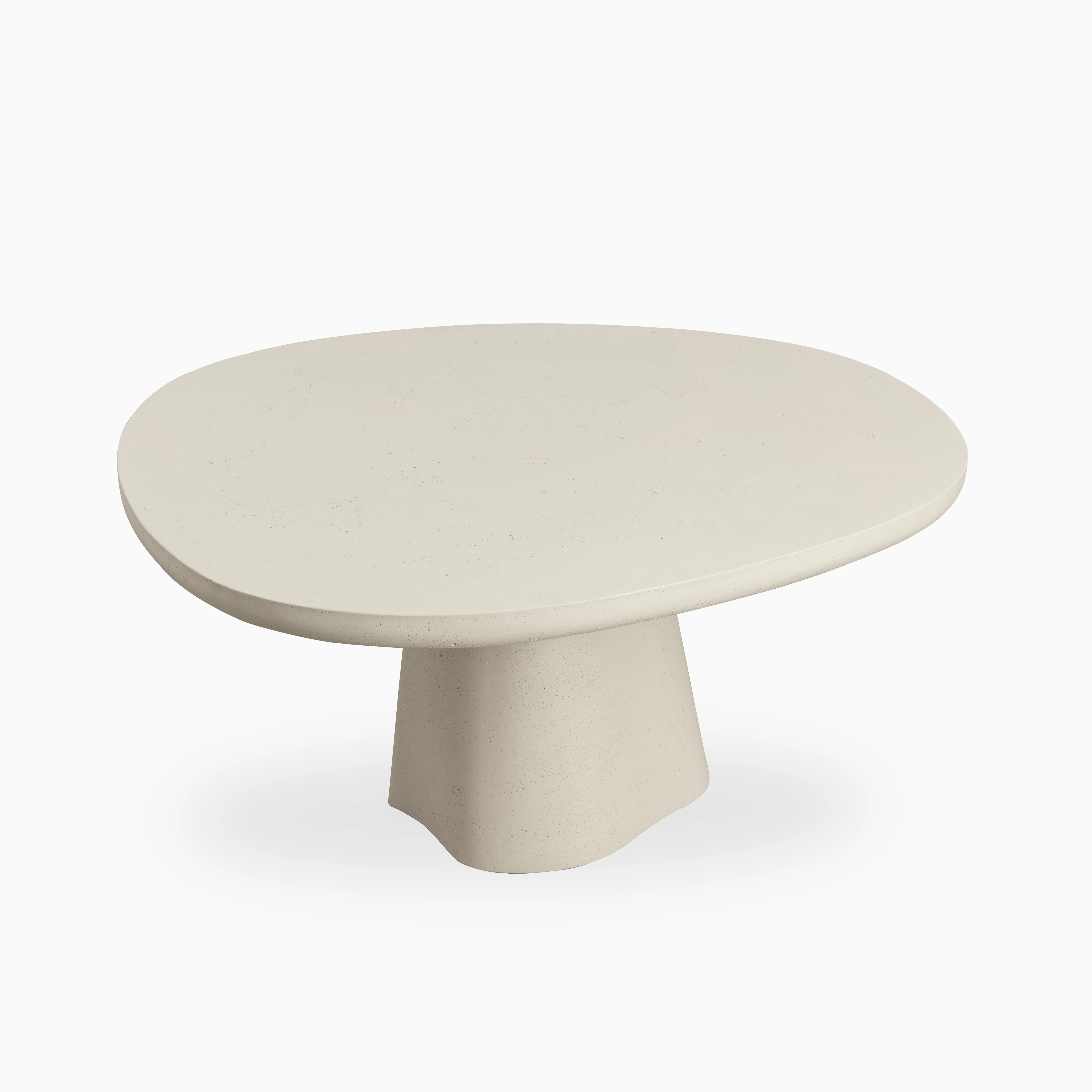 Selena 55" Outdoor Dining Table in Cream - Image 4