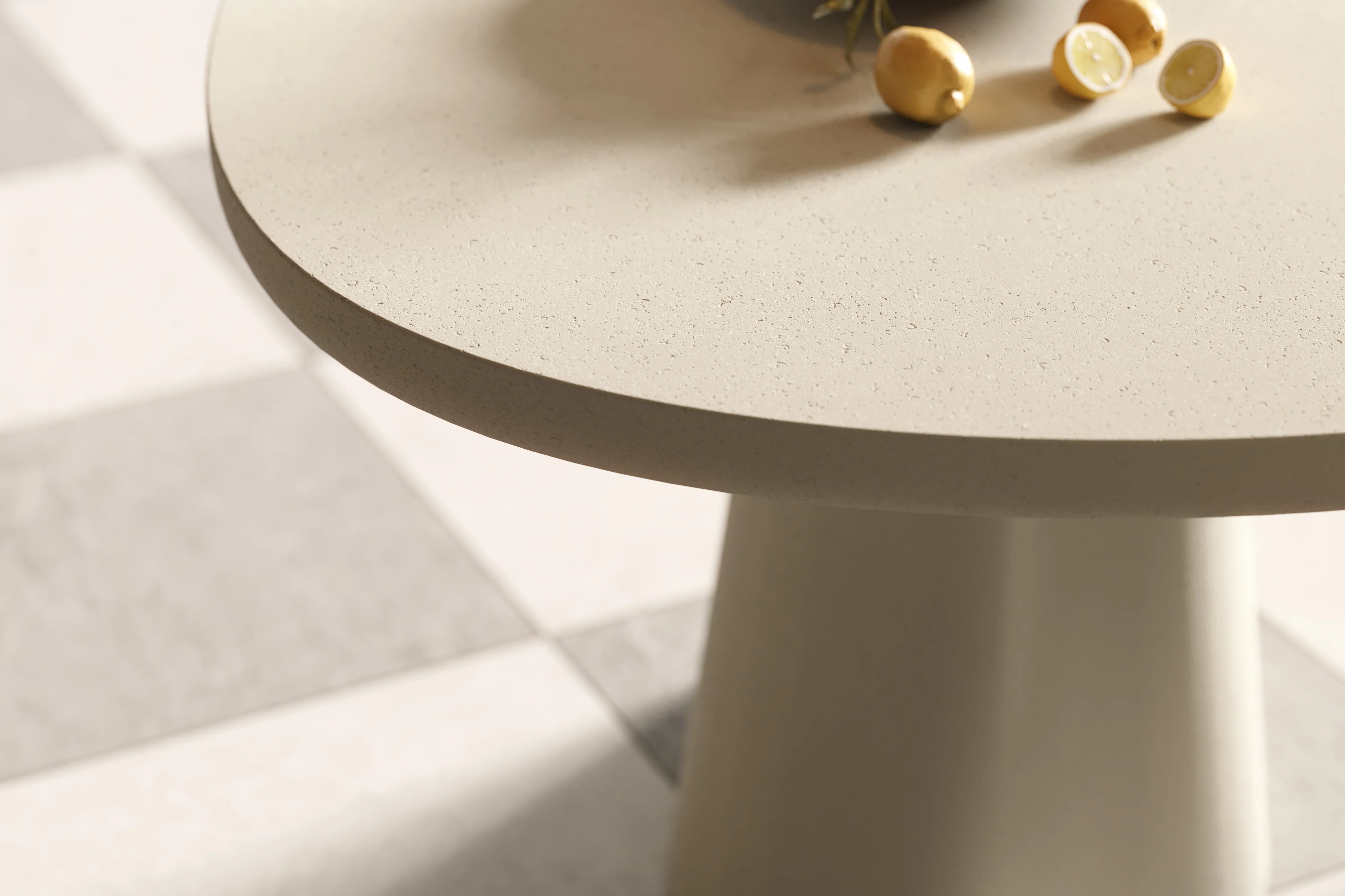 Selena 55" Outdoor Dining Table in Cream - Image 8