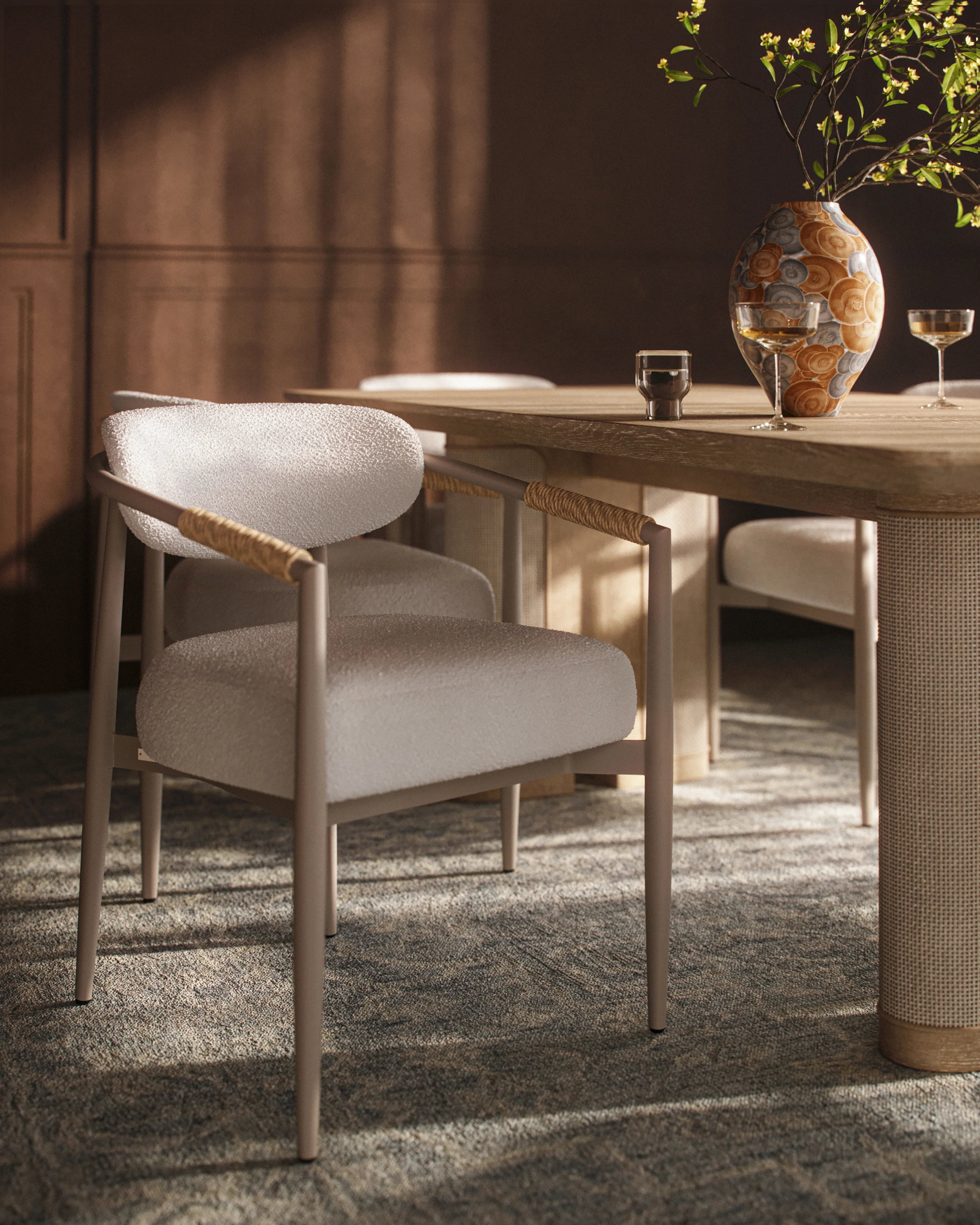 Selvo Outdoor Dining Chair in Cream - Image 2