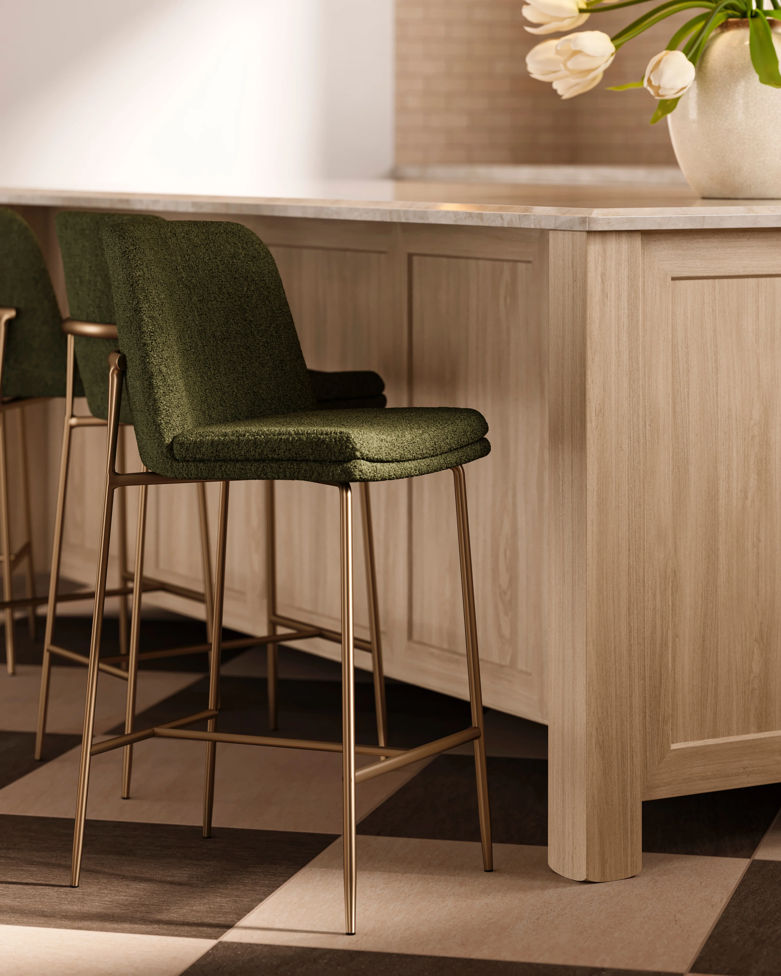 Shaw Counter Stool in Bergen Olive - Image 2