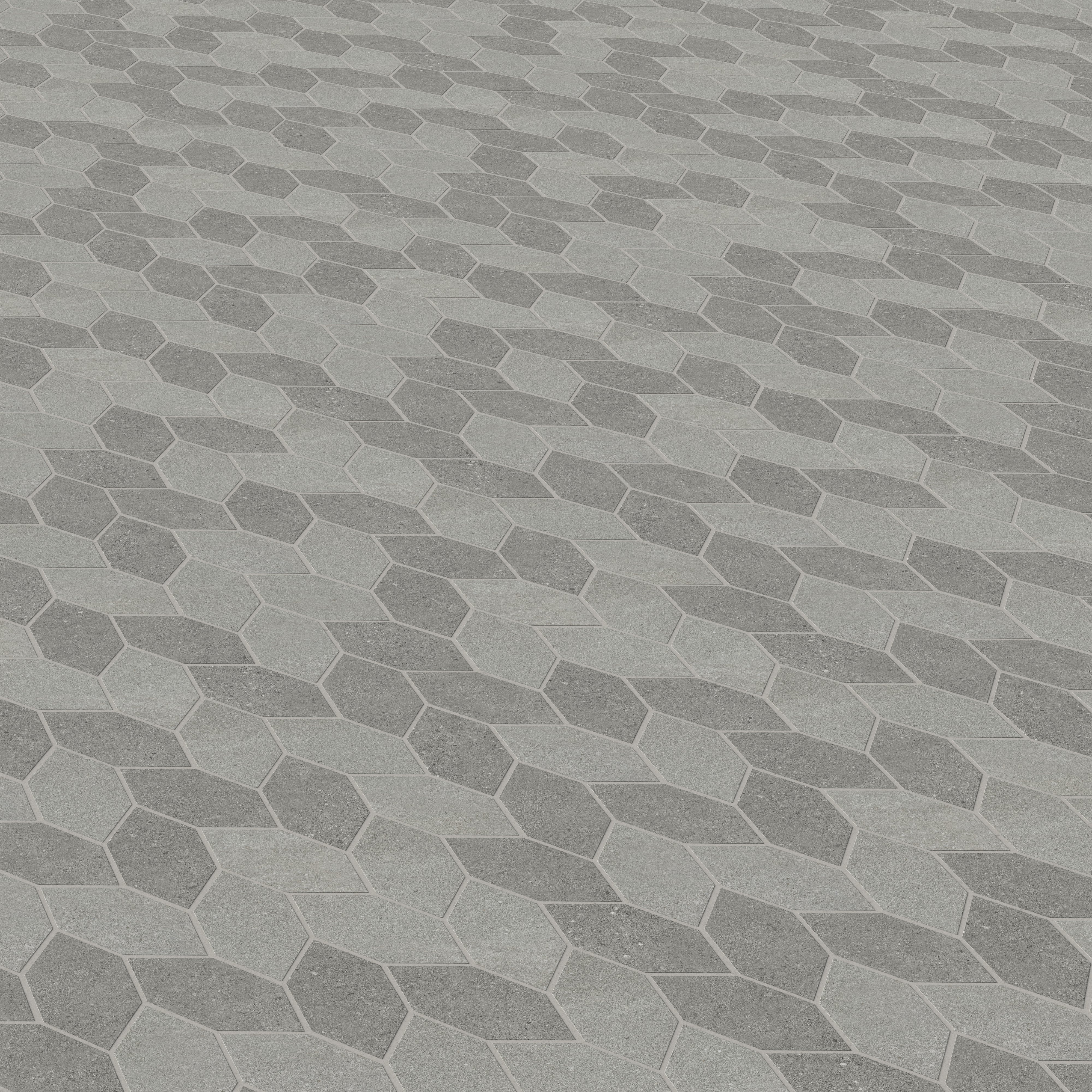 Shea 12.5 x 15 Matte Porcelain Leaf Mosaic Tile in Cool Blend - Image 5