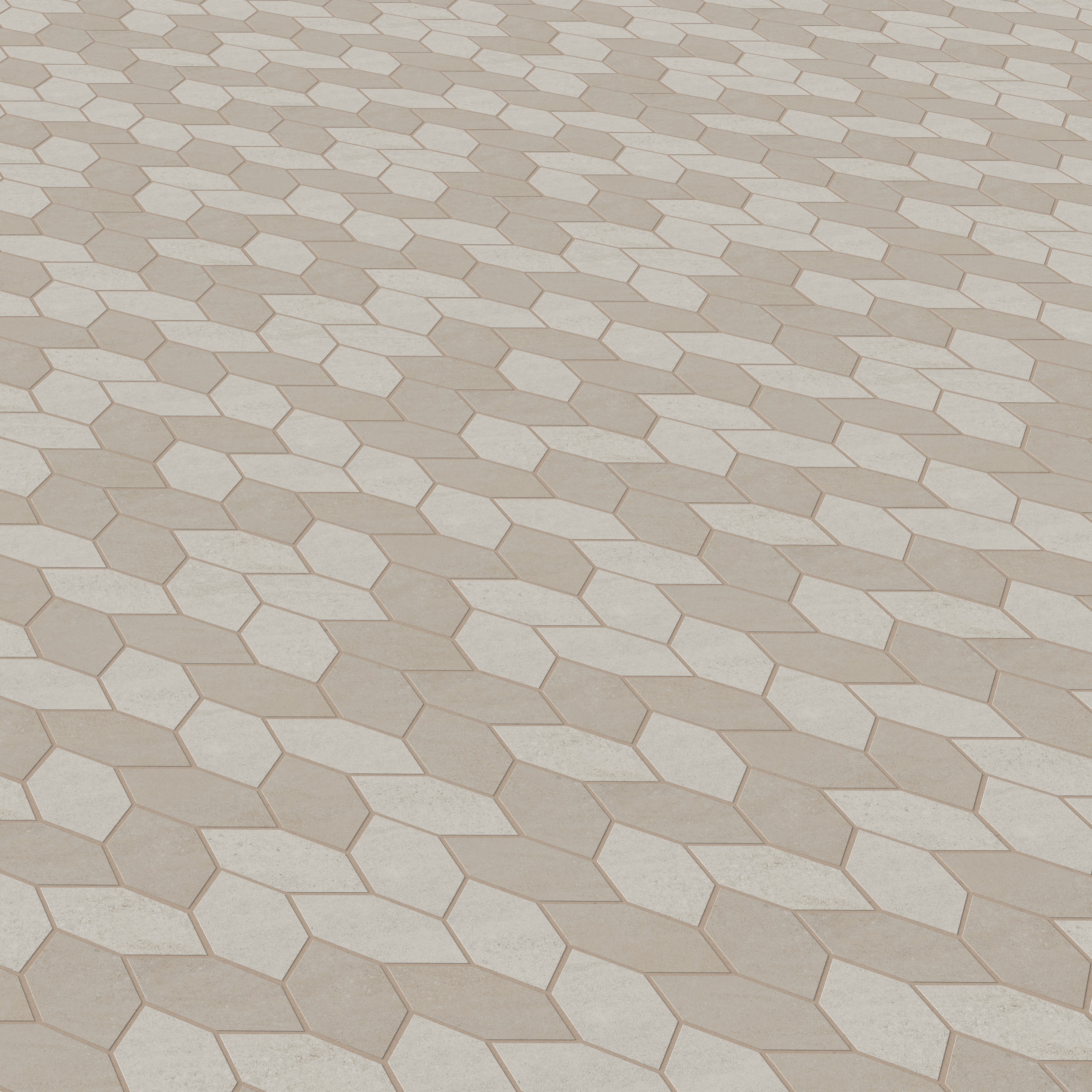 Shea 12.5 x 15 Matte Porcelain Leaf Mosaic Tile in Warm Blend - Image 4