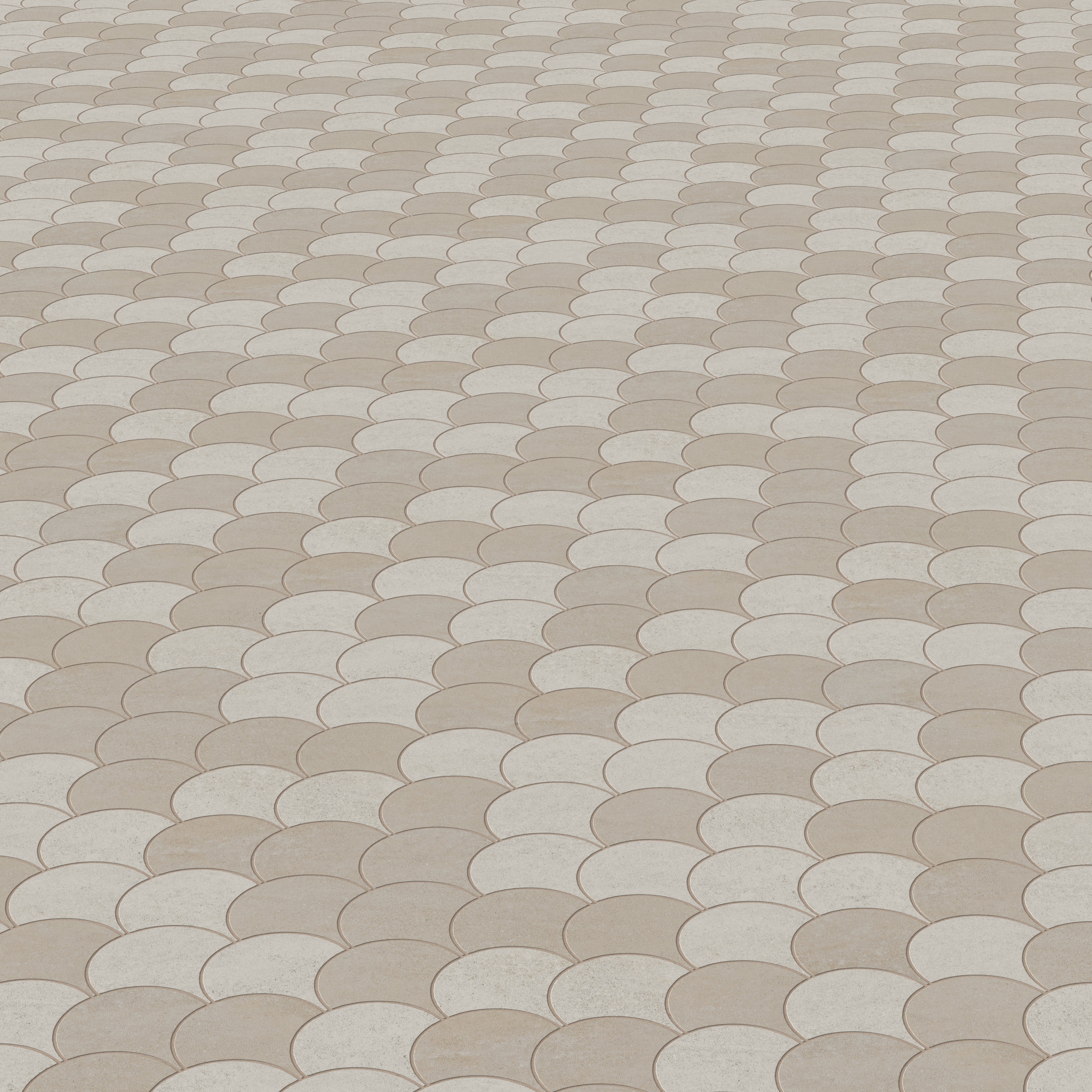 Shea 13.7 x 14.5 Matte Porcelain Wave Mosaic Tile in Warm Blend - Image 4