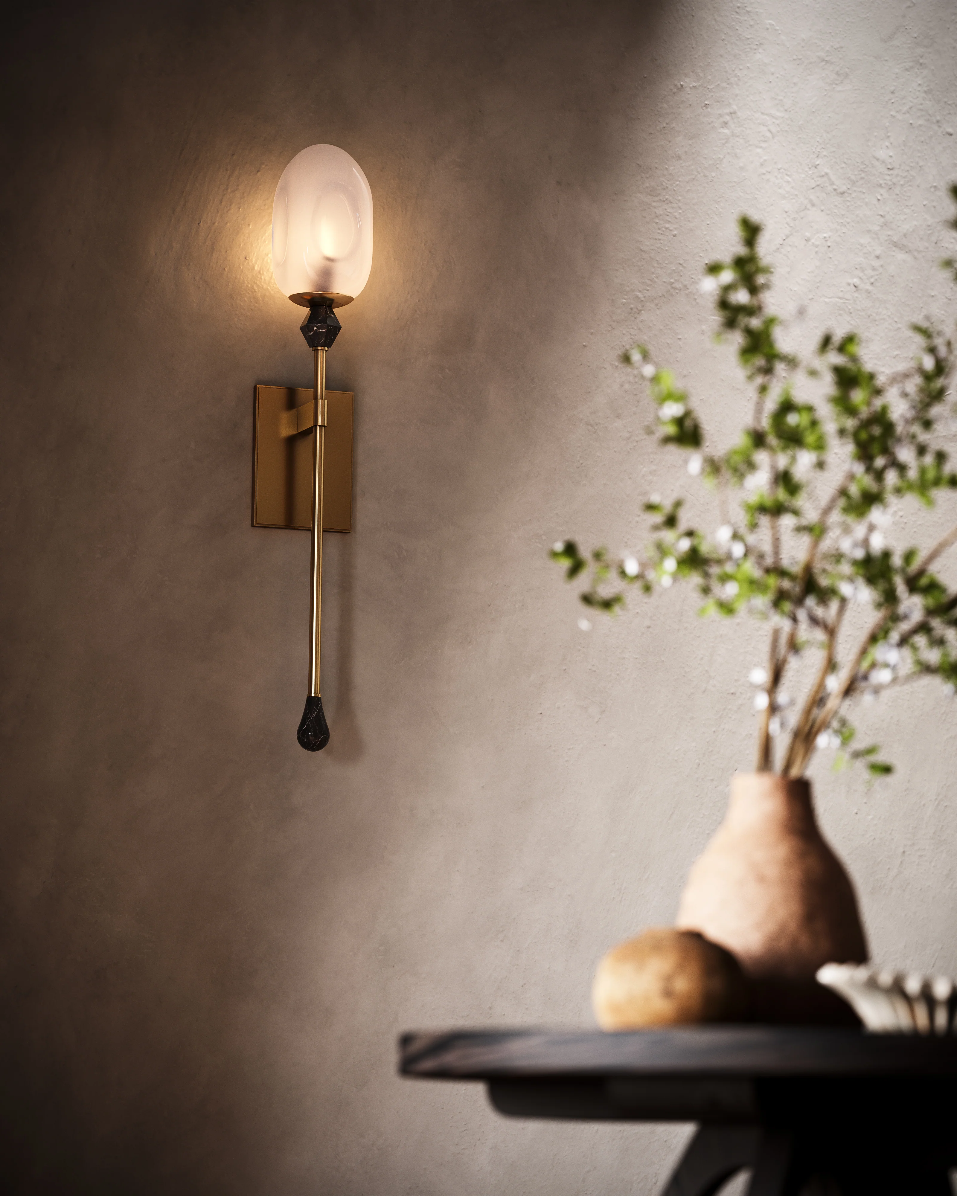 Shonda Wall Sconce in Vintage Brass - Image 2