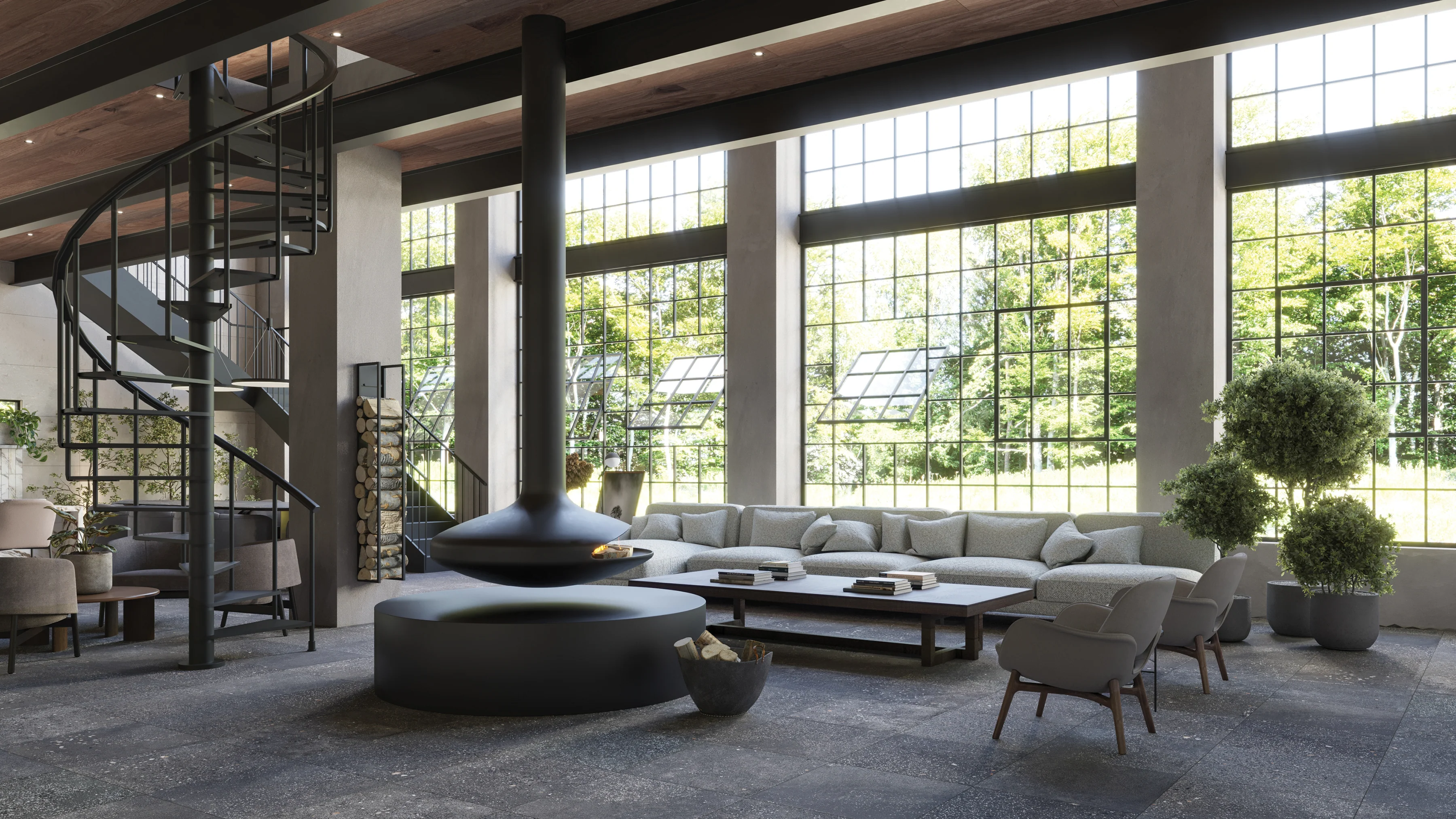 Sloane 24 x 24 Matte Porcelain Tile in Charcoal - Image 7