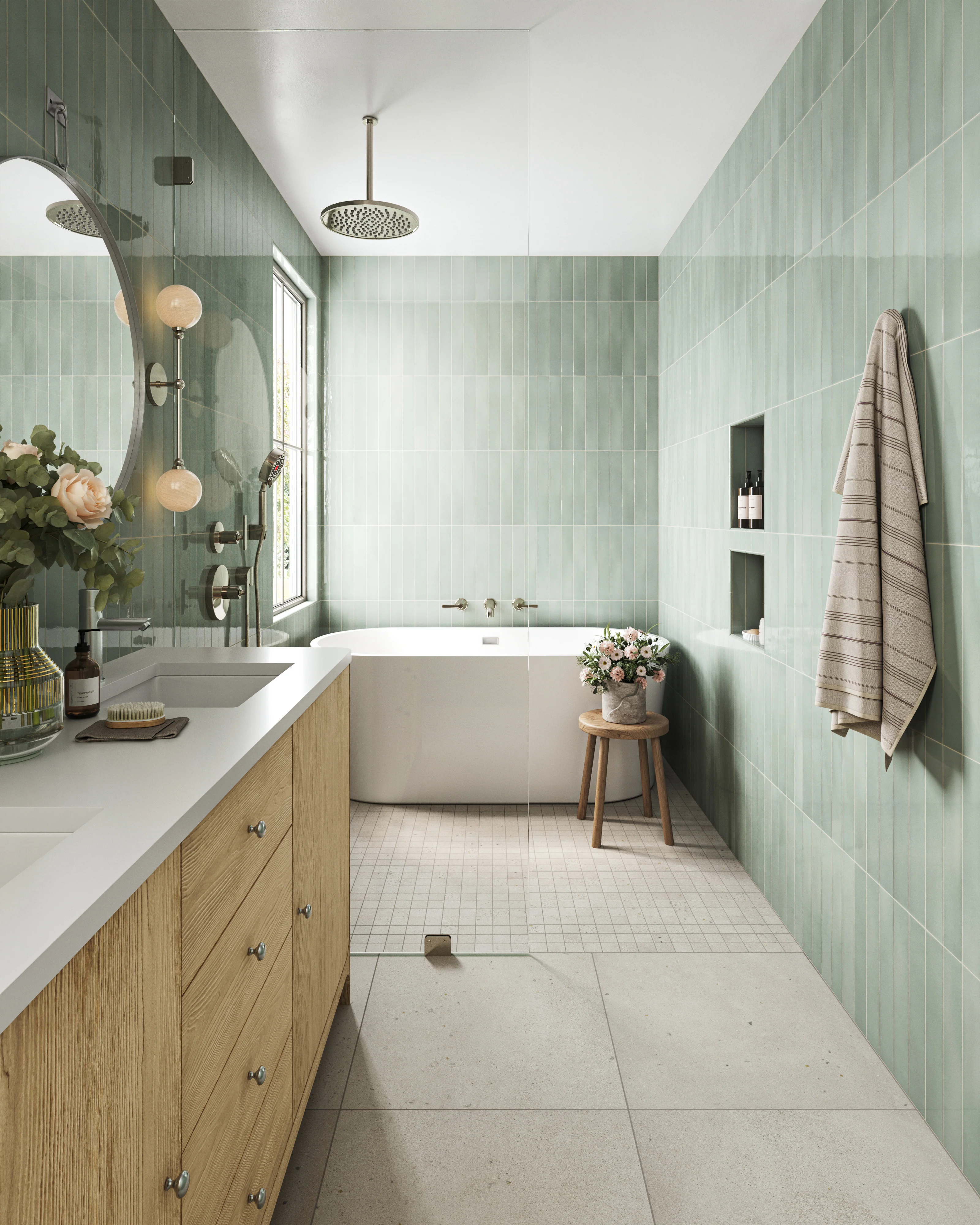 Sloane 2 x 2 Matte Porcelain Mosaic Tile in Pearl - Image 11